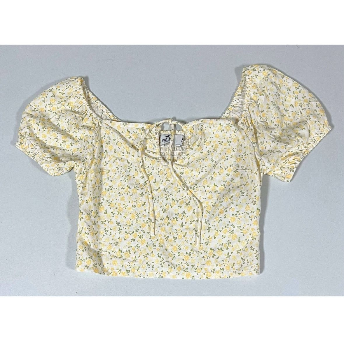 Hollister Hollister Yellow Floral Boho Shirt Crop Top Blouse Size XS🌼✨ Size XS / US 0-2 / IT 36-38 - 1 Thumbnail