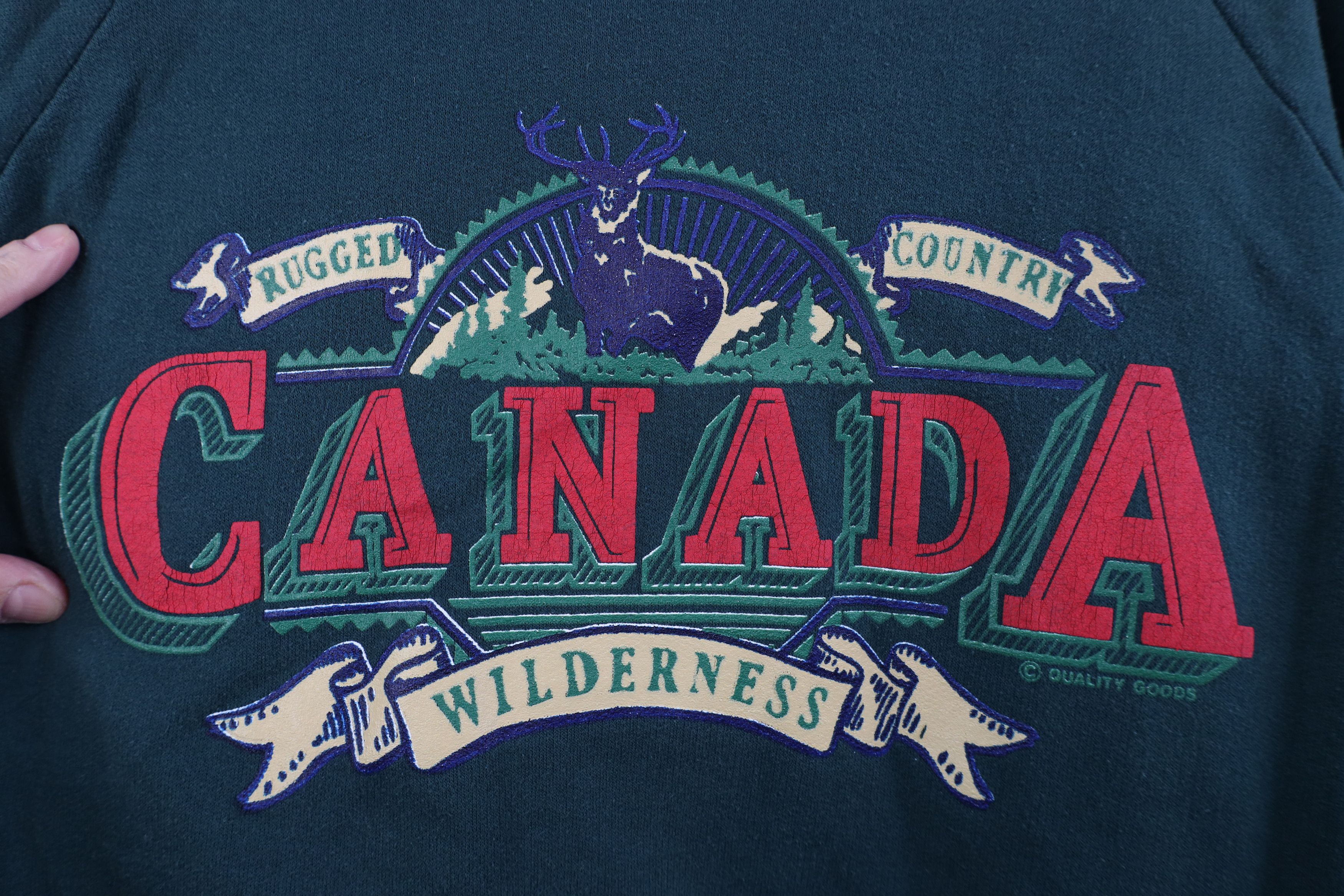 Vintage Vintage 90s Streetwear Canada Wilderness Sweatshirt Green Size L / US 10 / IT 46 - 4 Thumbnail