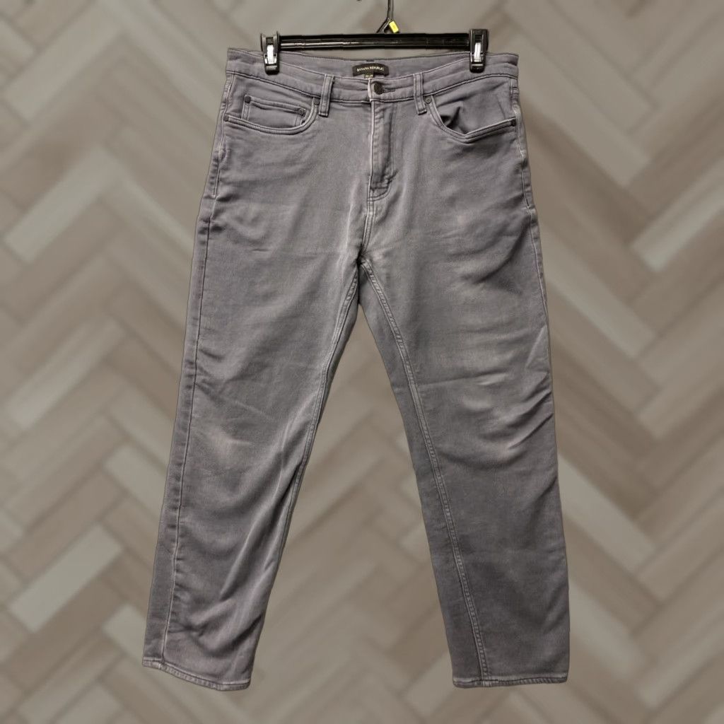 Banana Republic Banana Republic Jeans Mens 34x30 Gray Dark Wash Denim Slim Fit Straight 5-Pocket Zip Cotton Blend Stretch Regular Inseam 30 Size US 34 / EU 50 - 1 Thumbnail