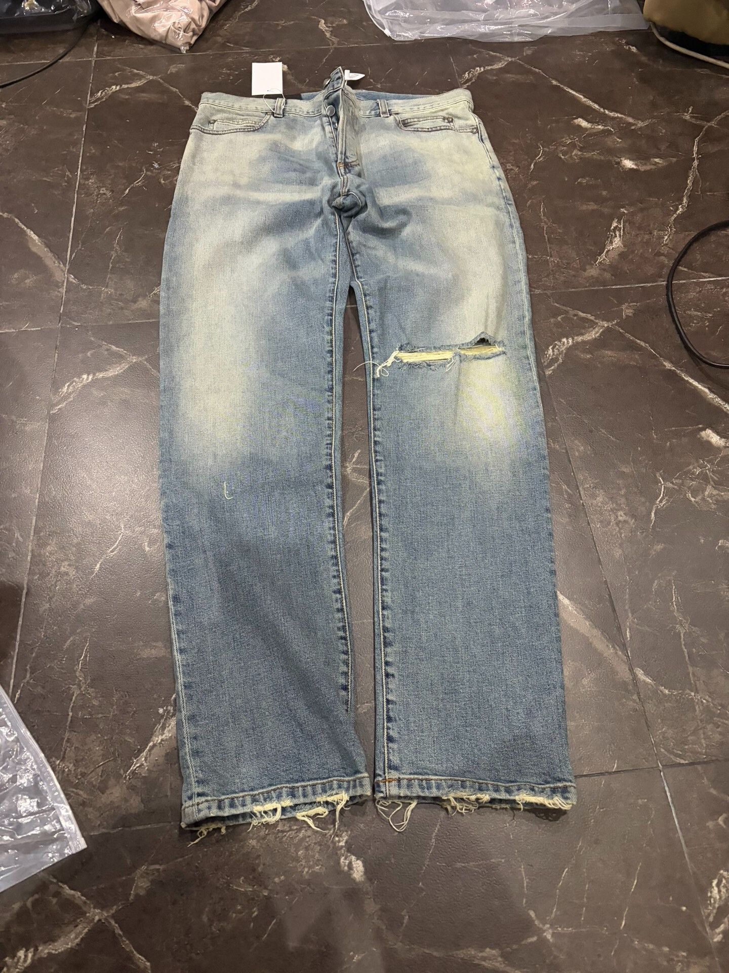 Balmain Balmain Blue Distressed Men's Jeans 33 Size US 33 - 1 Thumbnail