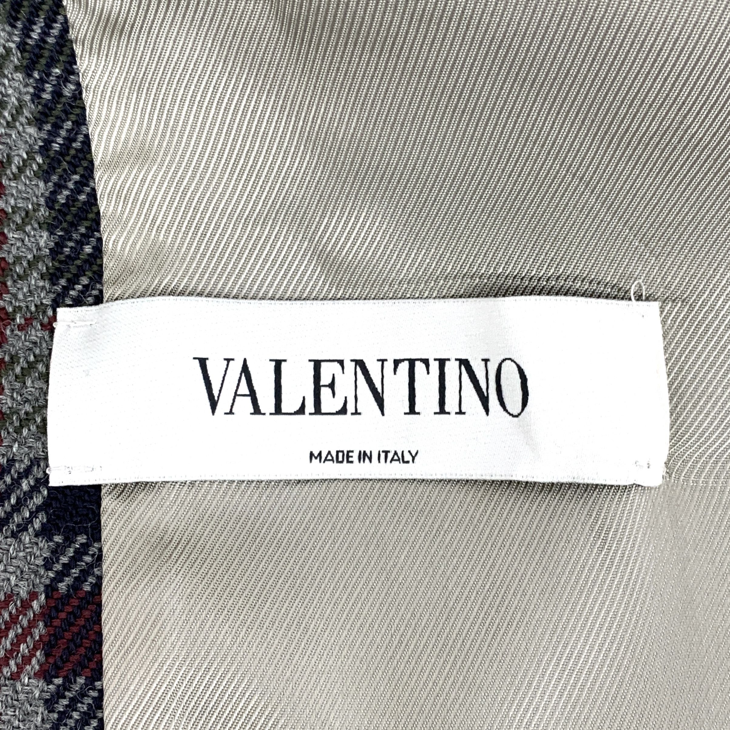 Valentino Valentino Houndstooth Wool Coat Colorblock (48) Size US M / EU 48-50 / 2 - 5 Thumbnail