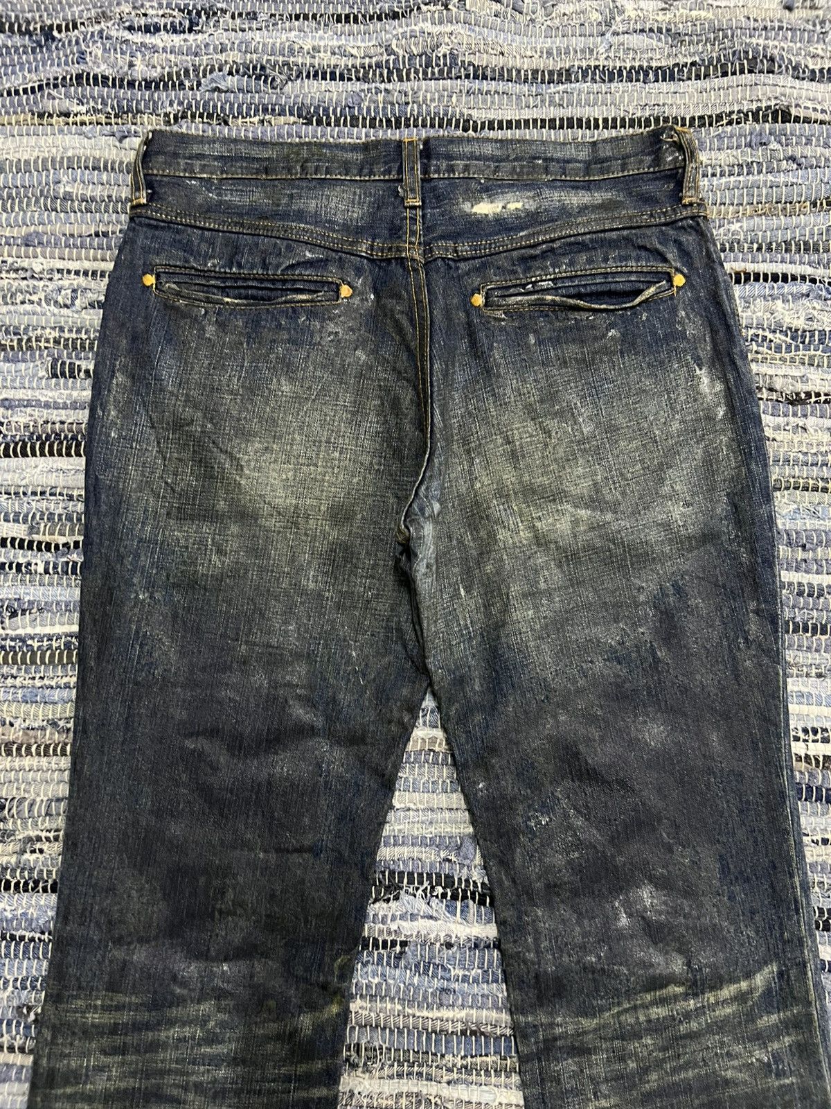 CIVARIZE Designwork 🇯🇵 Dirty Waxed Painter Trompe l'œil Homeless Denim Size US 31 - 7 Thumbnail