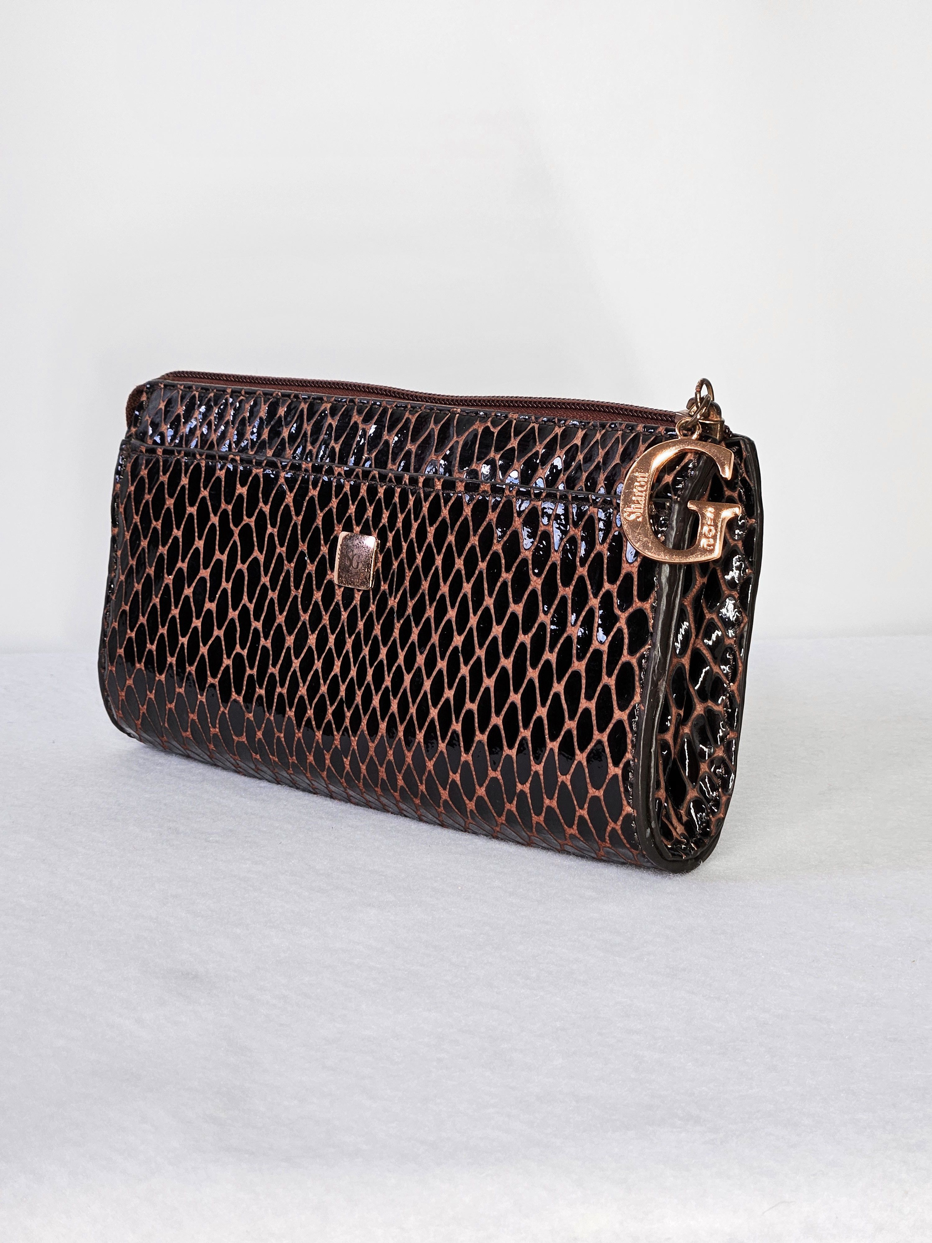 Other Sharon Gioe 8x4.5x2" Wallet Leather Embossed Snake Burgundy Size ONE SIZE - 2 Thumbnail