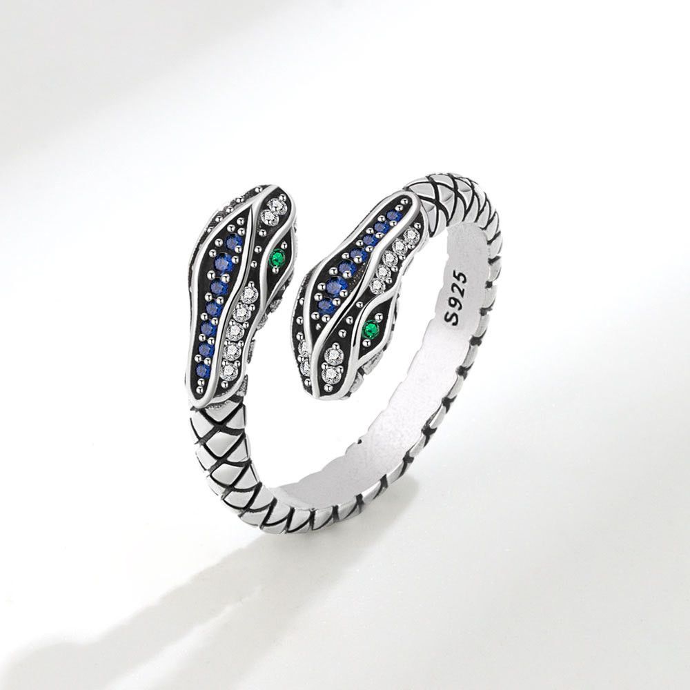 Jewelry × Vintage Snake Shape Green Eye Ring Size ONE SIZE - 3 Thumbnail