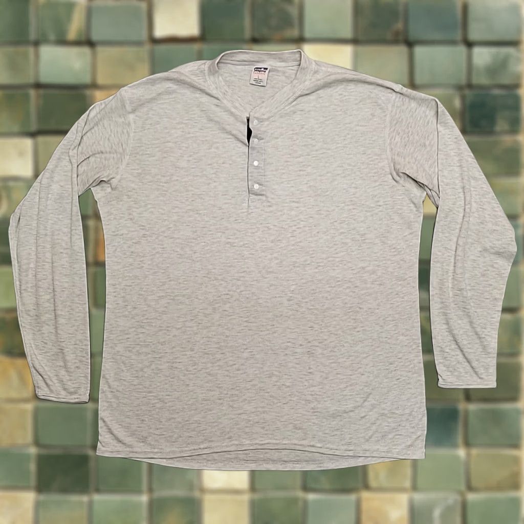 Patagonia VINTAGE Patagonia Mens Large Gray Capilene Baselayer Snap LS T Shirt Made in USA Size US L / EU 52-54 / 3 - 1 Thumbnail