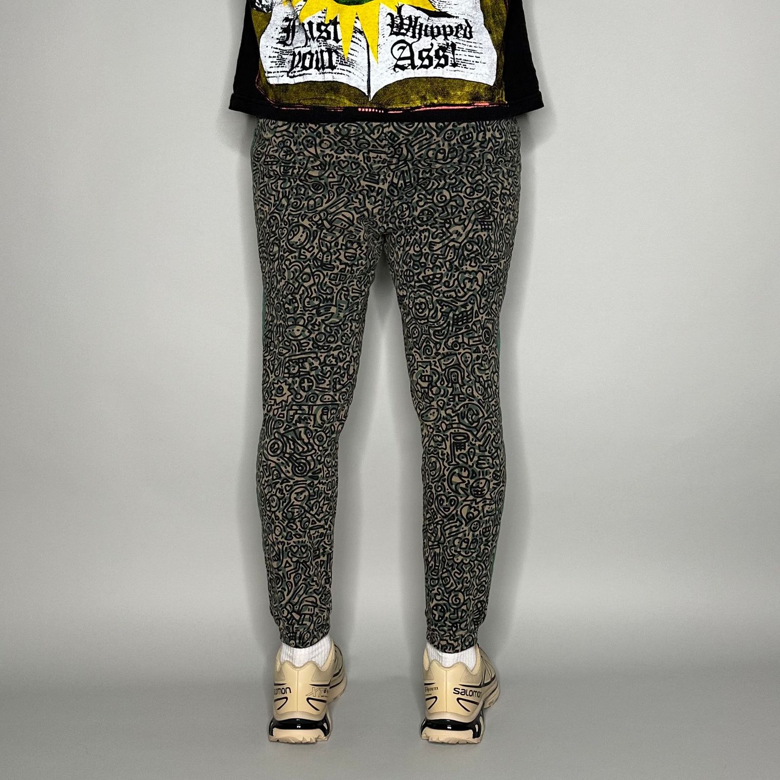 Puma × Vintage Crazy Puma Sweatpants Mr Doodle Green Cotton Joggers Yellow Size US 30 / EU 46 - 3 Thumbnail