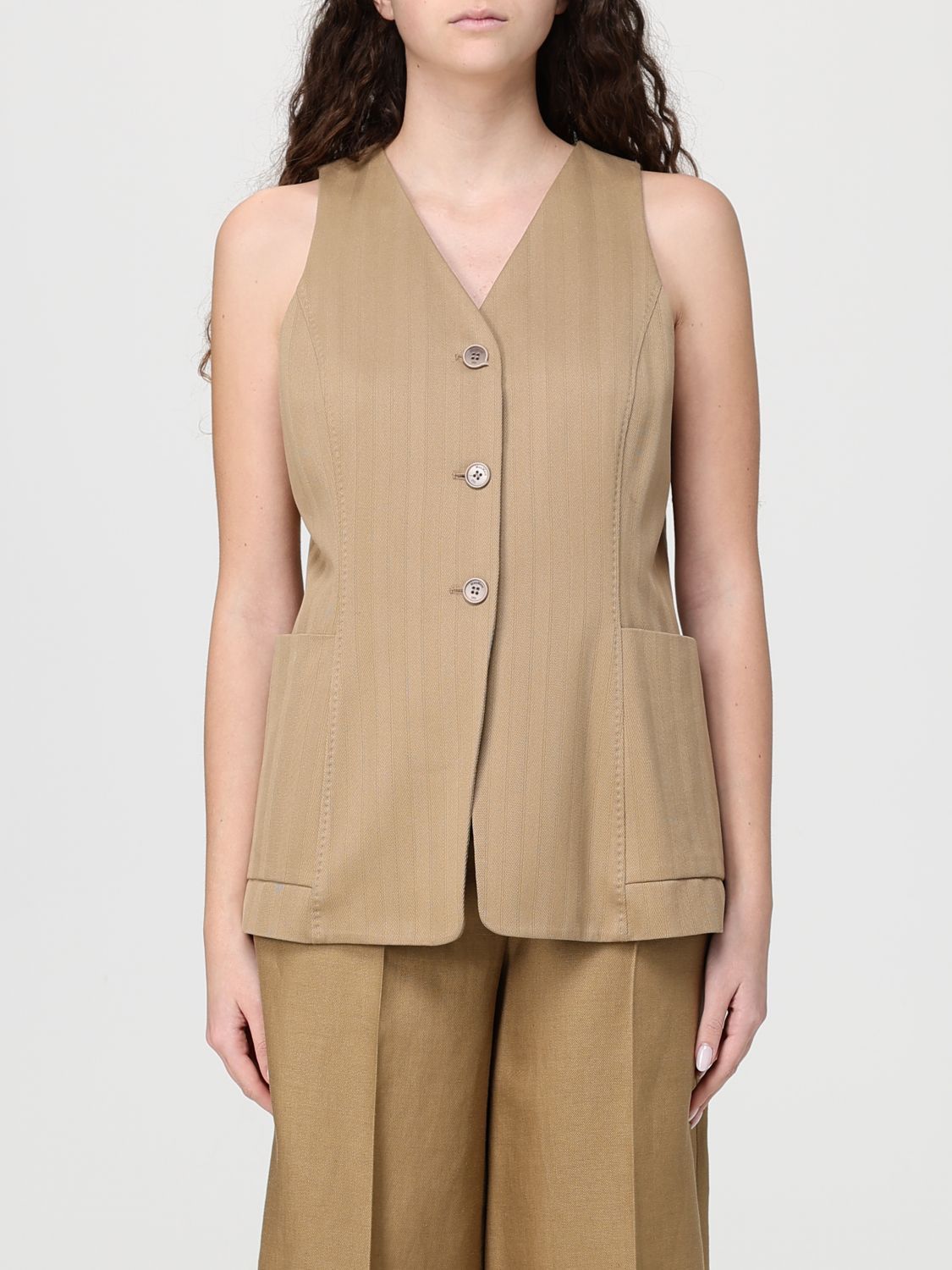 Max Mara Max Mara Waistcoat Woman Beige Size M / US 6-8 / IT 42-44 - 1 Thumbnail