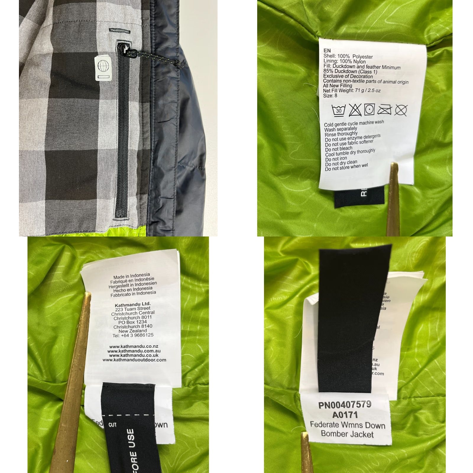 Kathmandu VINTAGE Kathmandu Women's Down Bomber Jacket Sz 8 Black Quilted Fall Winter Casual Mens Womens Girls Size M / US 6-8 / IT 42-44 - 9 Thumbnail