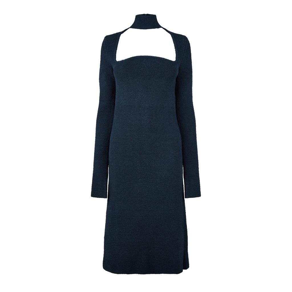 Bottega Veneta Bottega Veneta High Neck Midi Dress in Blue Size S / US 4 / IT 40 - 2 Thumbnail