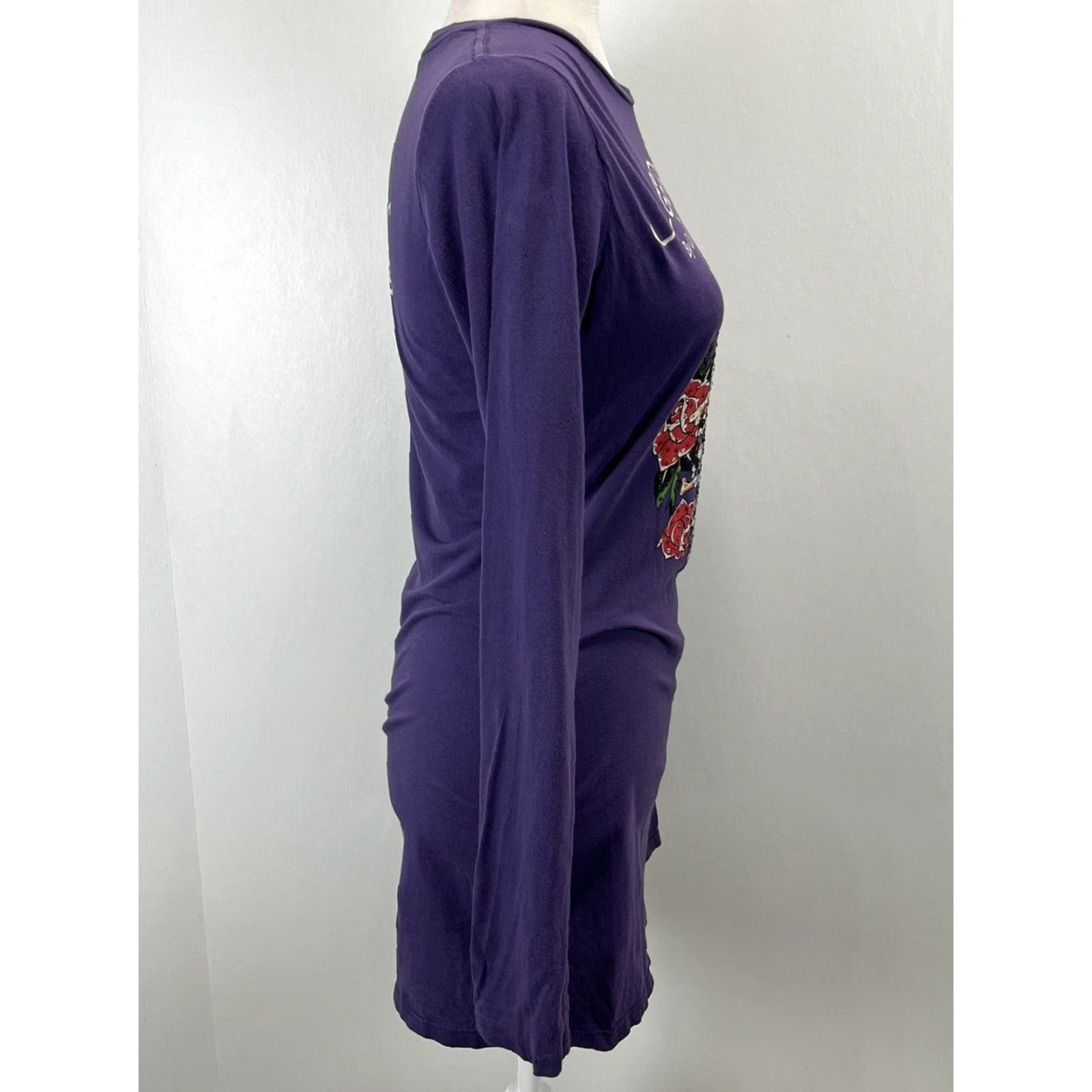 Ed Hardy VINTAGE Ed Hardy Women's Mini Dress Large Purple Casual 90s Tattoo Style Y2K Size L / US 10 / IT 46 - 4 Thumbnail