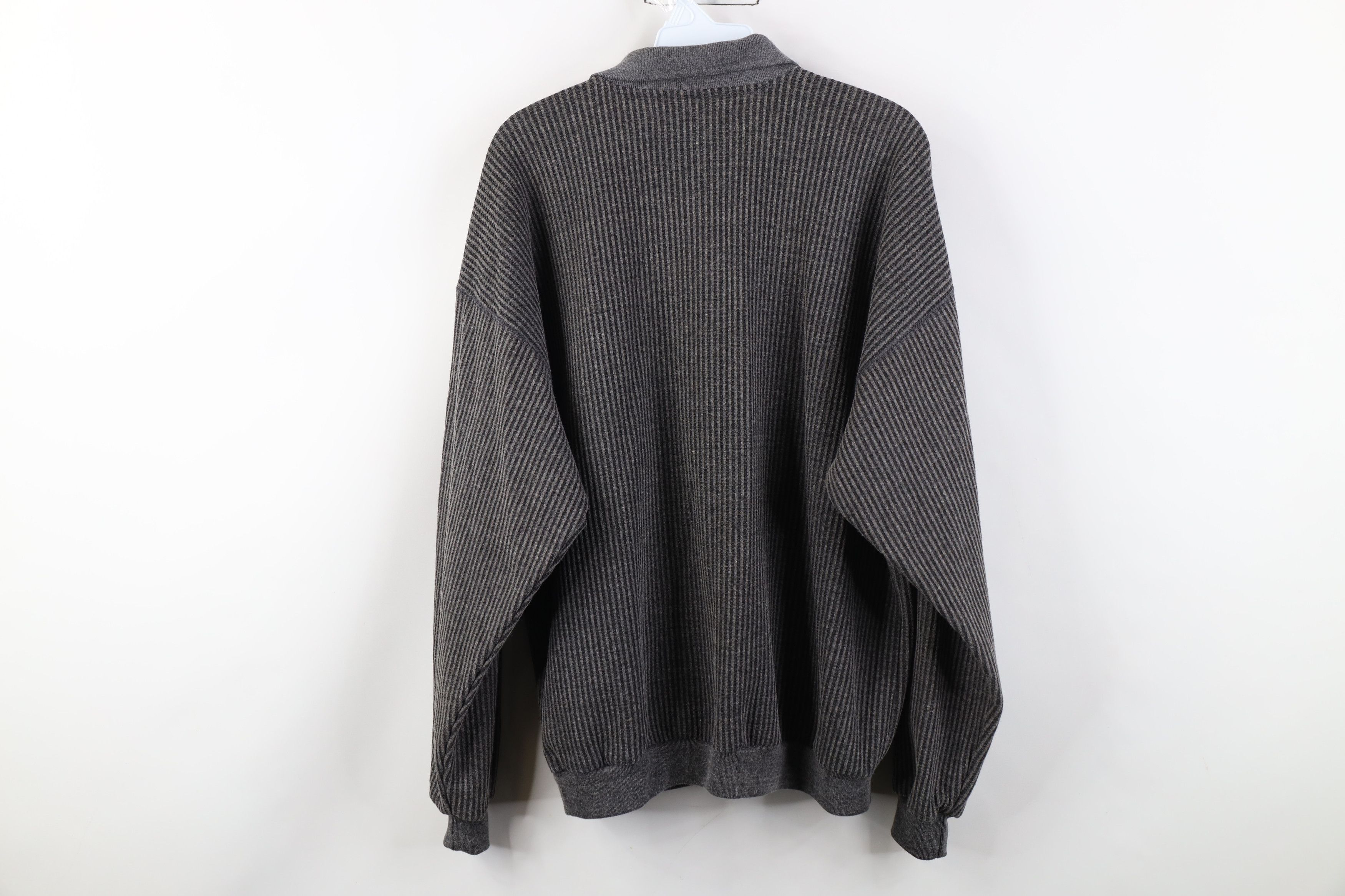 Vintage Vintage 90s Streetwear Chambray Ribbed Knit Long Sleeve Polo Size US L / EU 52-54 / 3 - 10 Thumbnail