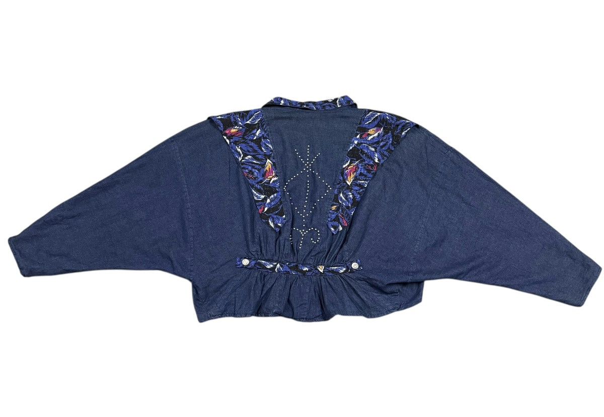 Vitaly Design Vtg🔥V15 Studded Layered Soie Denim Narrow Cut Crop Jacket Size L / US 10 / IT 46 - 4 Thumbnail