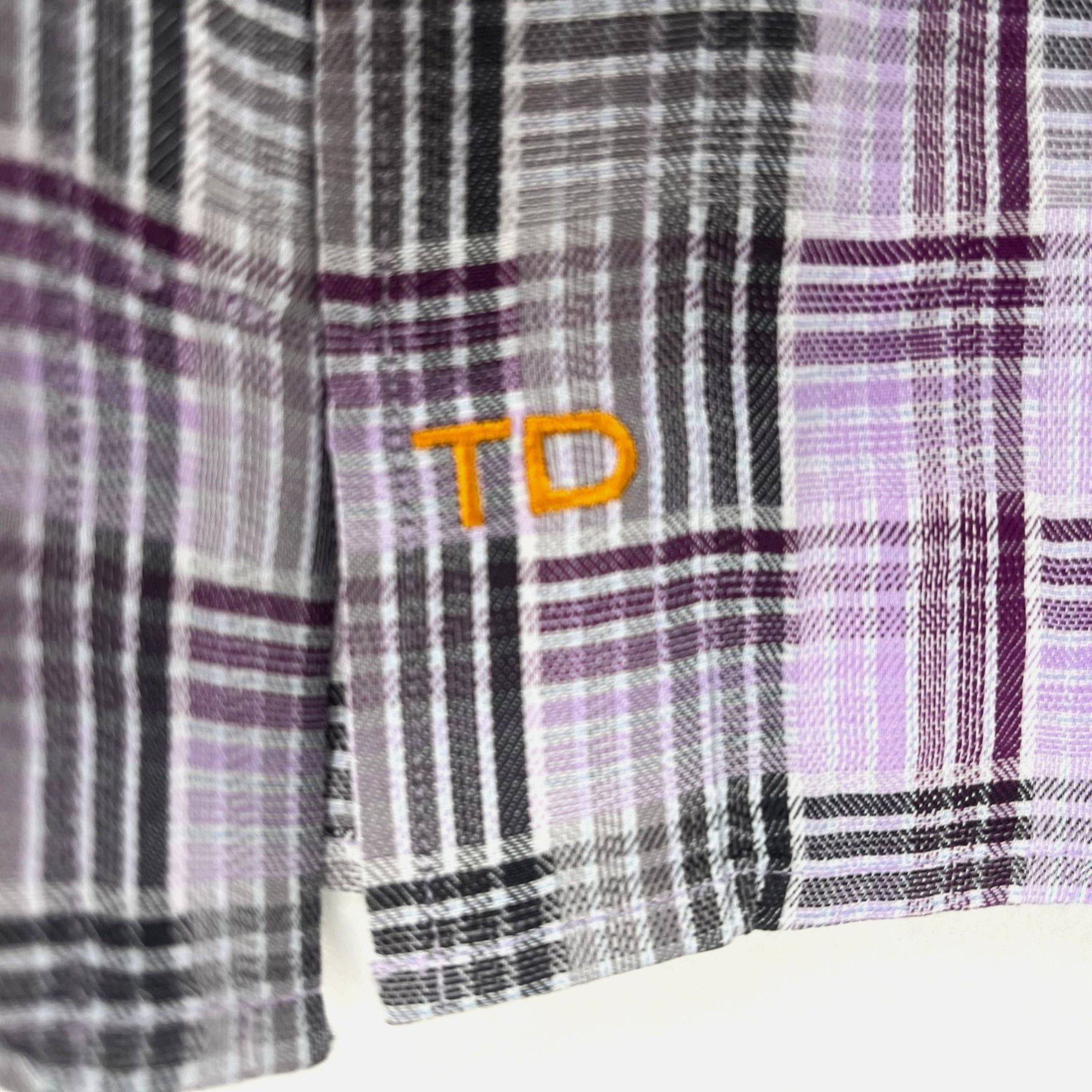 Thomas Dean Thomas Dean Menn's Purple Plaid Button-Front Shirt Size L Co Size US L / EU 52-54 / 3 - 4 Thumbnail