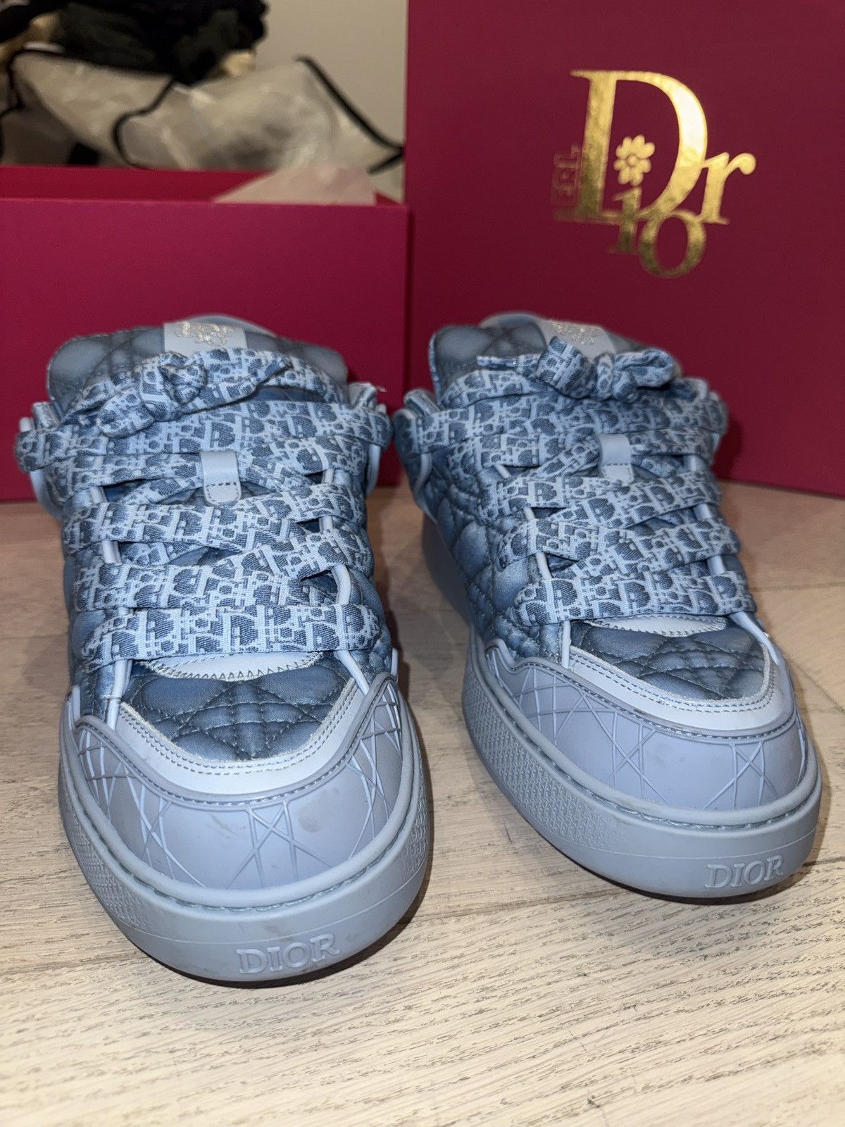Dior × ERL X ERL Satin Cannage Kumo Mens Sneakers 45 Blue Size US 9.5 / EU 42-43 - 3 Thumbnail
