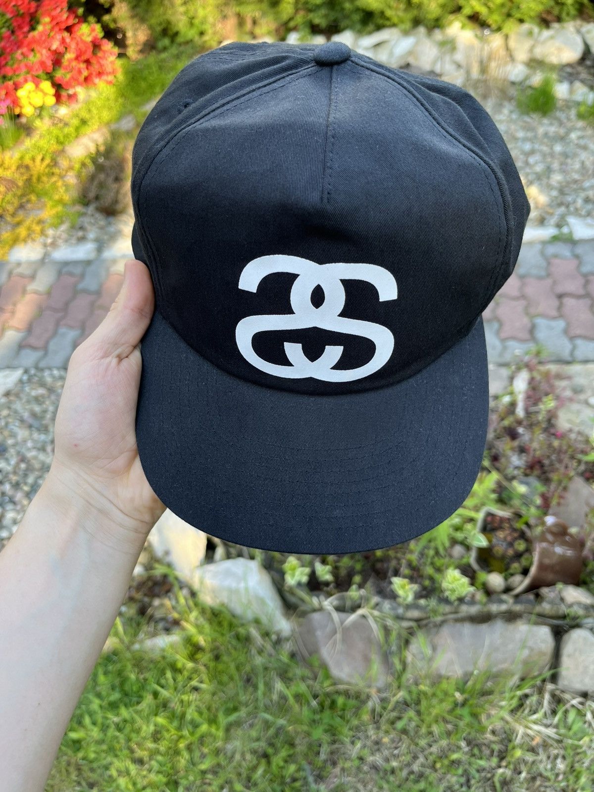 Stussy × Vintage Vintage Stussy y2k big logo SS panel cap hat Size ONE SIZE - 9 Thumbnail
