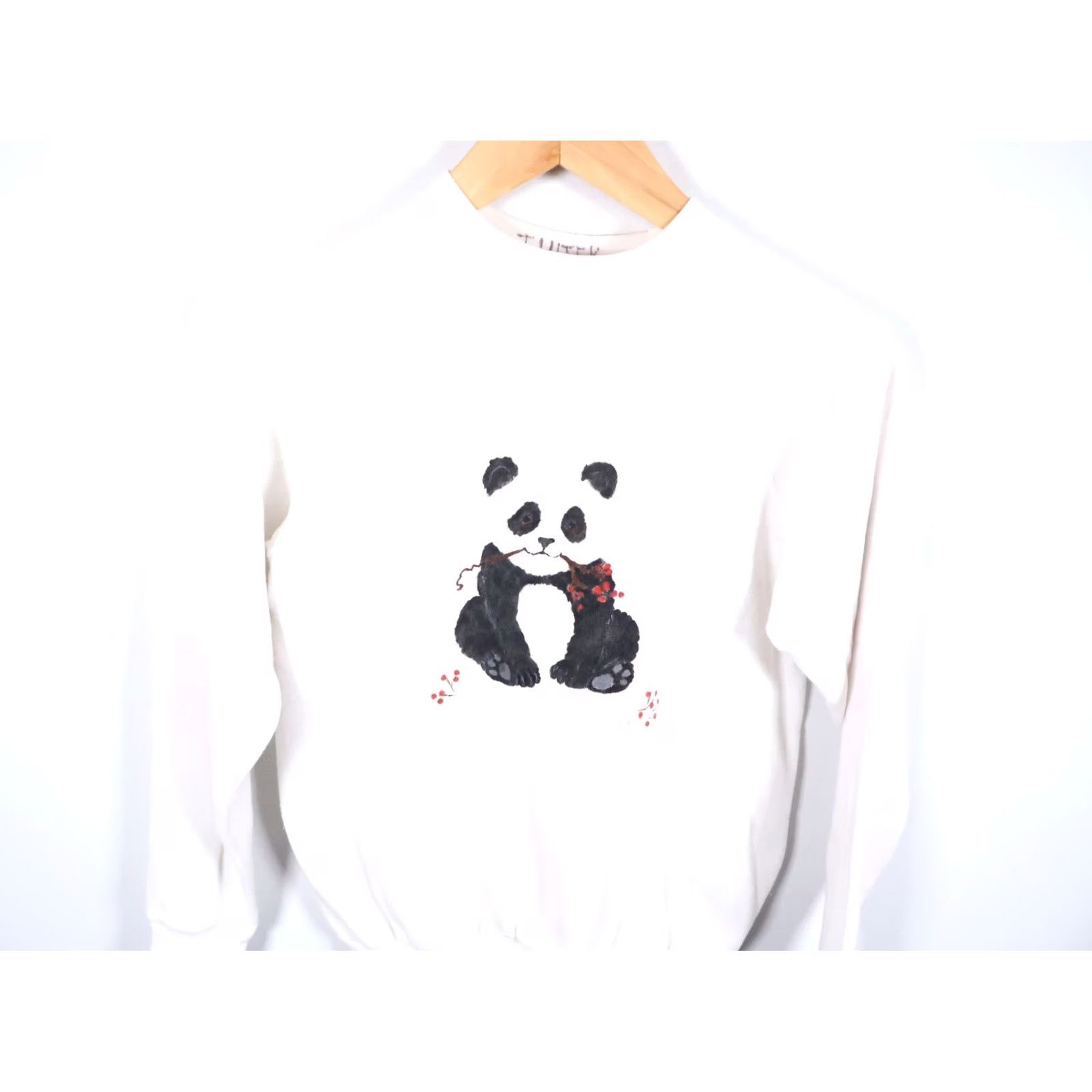 Vintage VINTAGE West Sweatshirt Women M White Raglan 80s Panda Print Pullover Crew Neck Lightweight Fleece Size M / US 6-8 / IT 42-44 - 4 Thumbnail