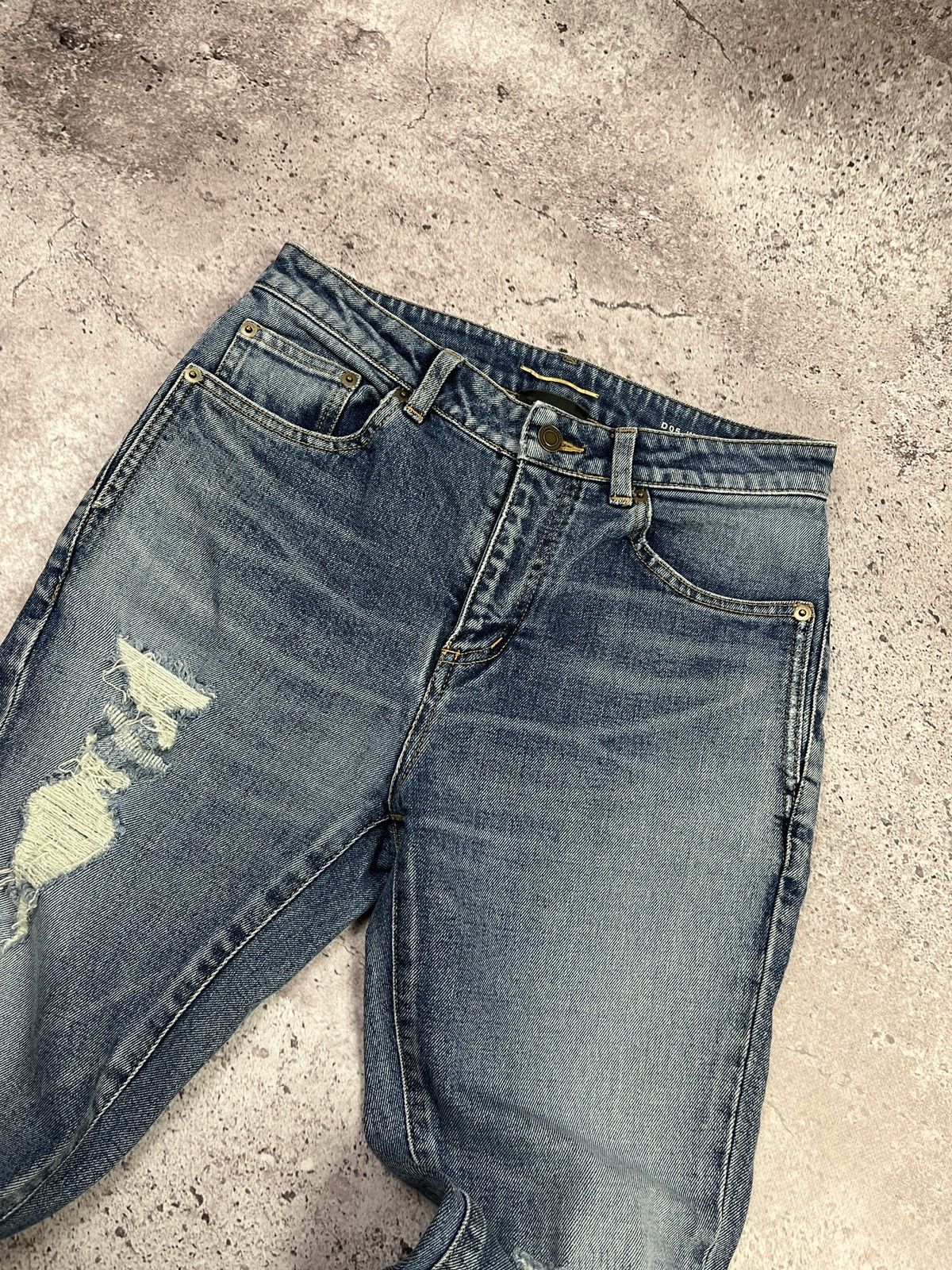 Saint Laurent Paris Saint Laurent Paris Skinny Jeans Blue Distressed Denim Made Size 27" / US 4 / IT 40 - 4 Thumbnail