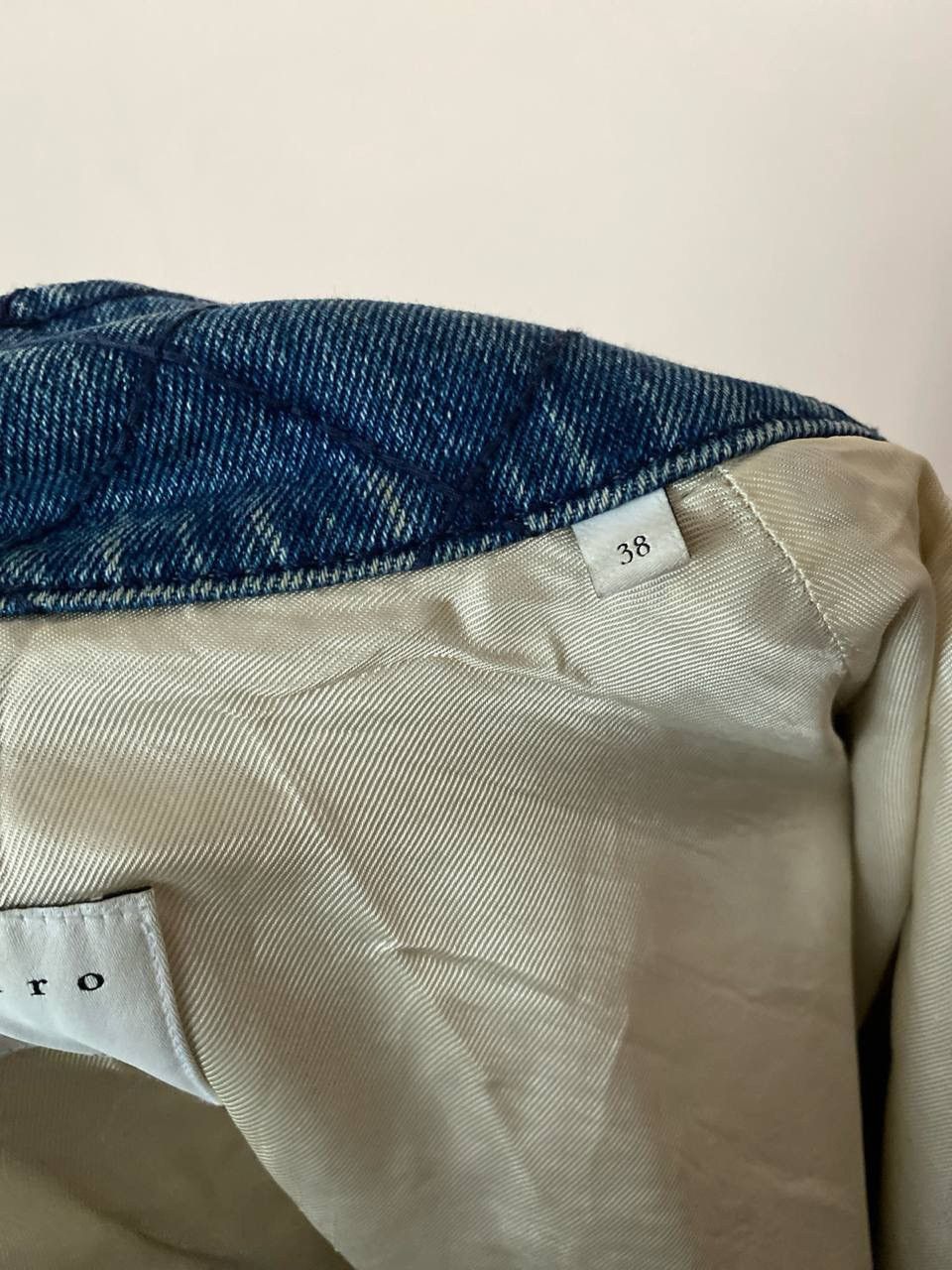 Designer × Sandro 💎 Sandro Paris Tweed Denim Trim Jacket, Excellent Condition Size M / US 6-8 / IT 42-44 - 3 Thumbnail