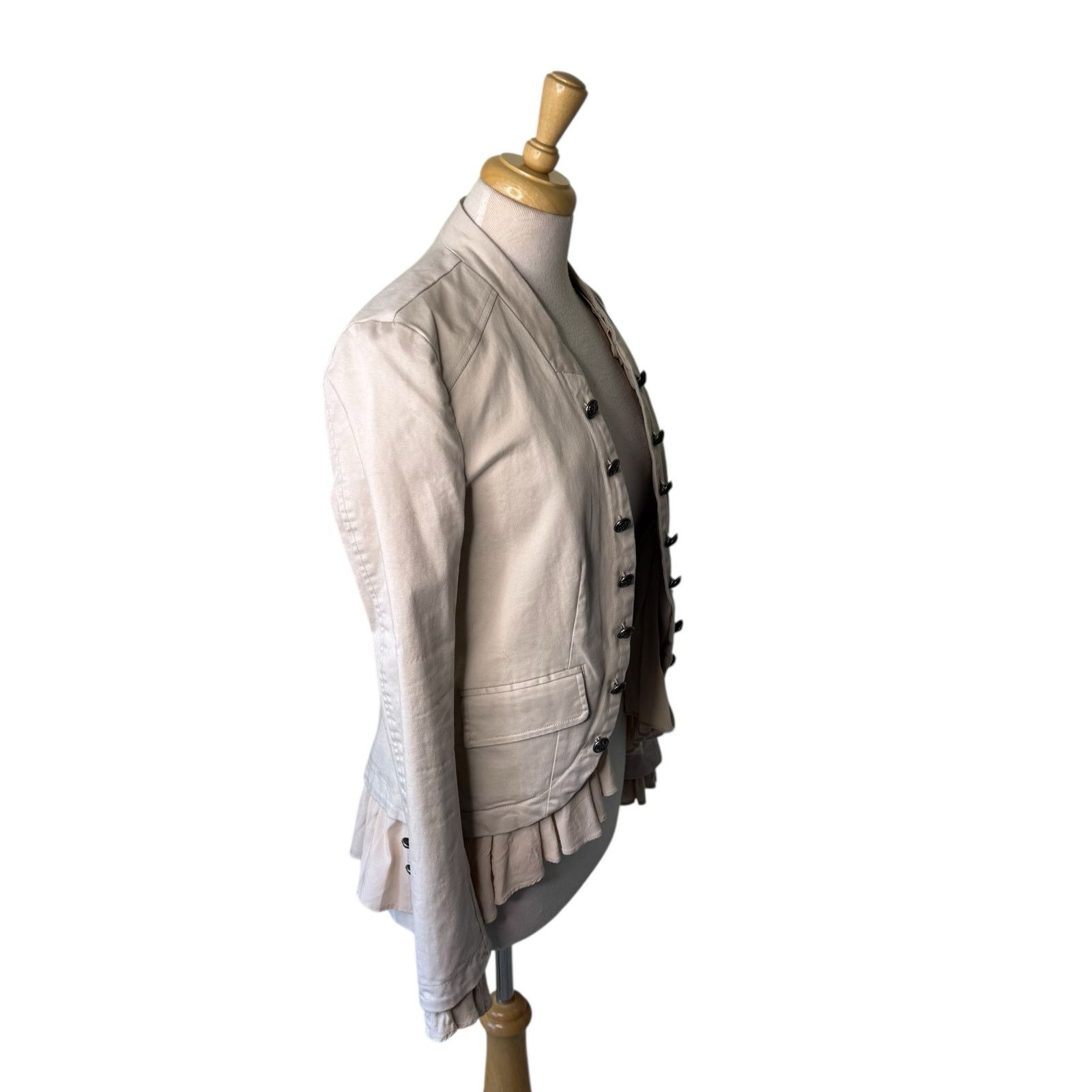 Free People FREE PEOPLE Ruffled Button-Front Draped Romance Jacket Size XS / US 0-2 / IT 36-38 - 5 Thumbnail