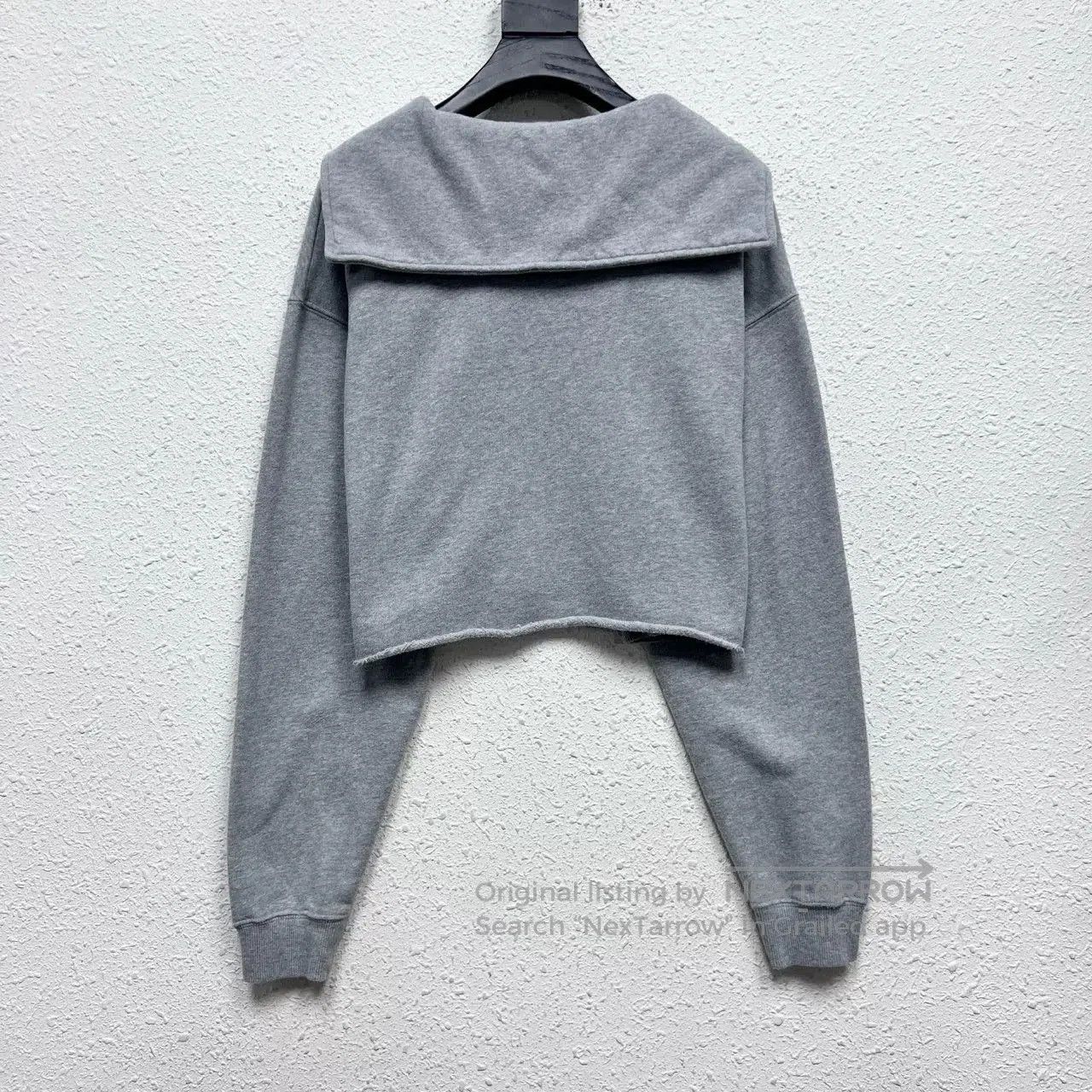 Miu Miu gray cropped sailor sweatshirt by miumiu. Size XS / US 0-2 / IT 36-38 - 2 Thumbnail