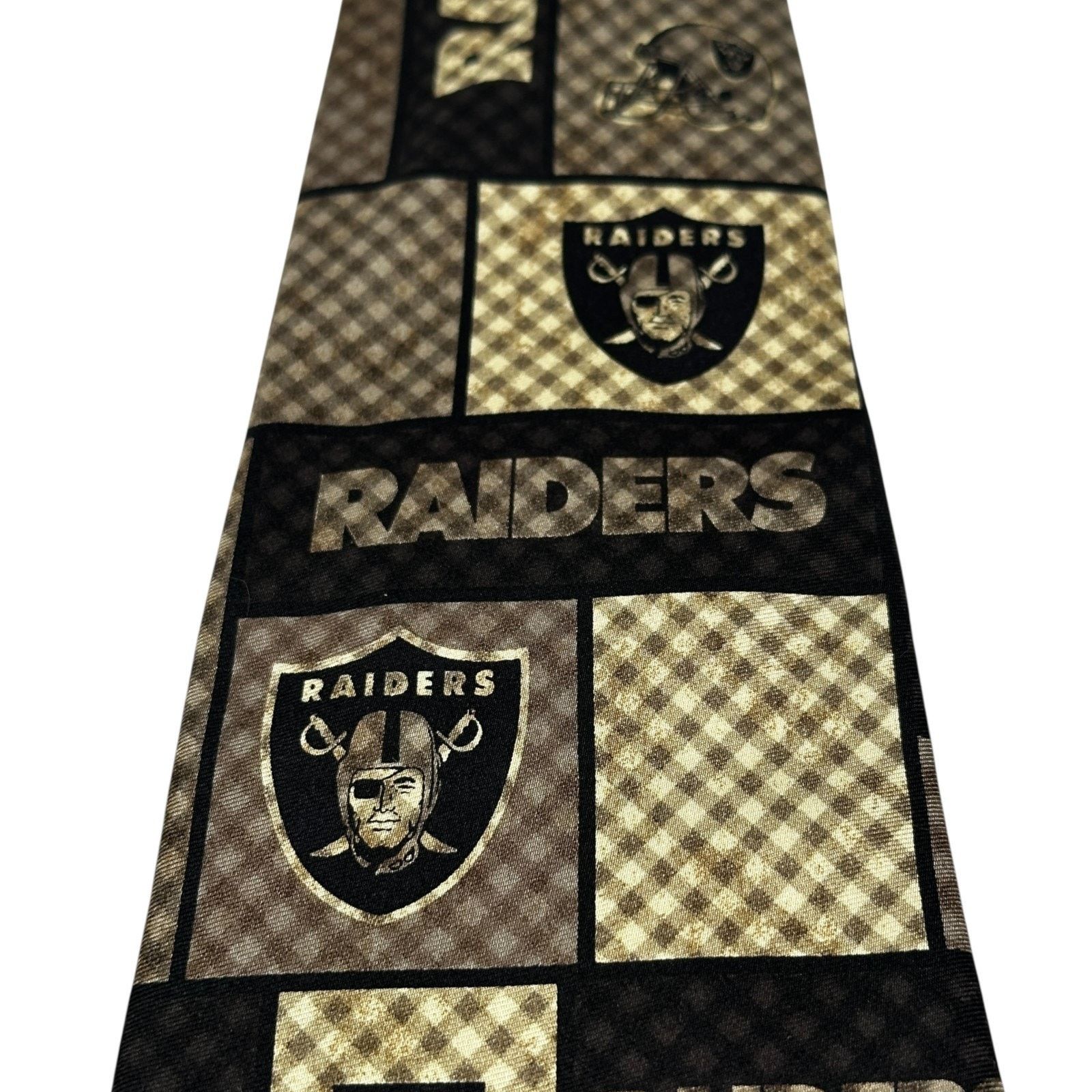 Other Oakland Las Vegas Tie Black Brown 3.75” x 57” Eagles Wings Size ONE SIZE - 2 Thumbnail