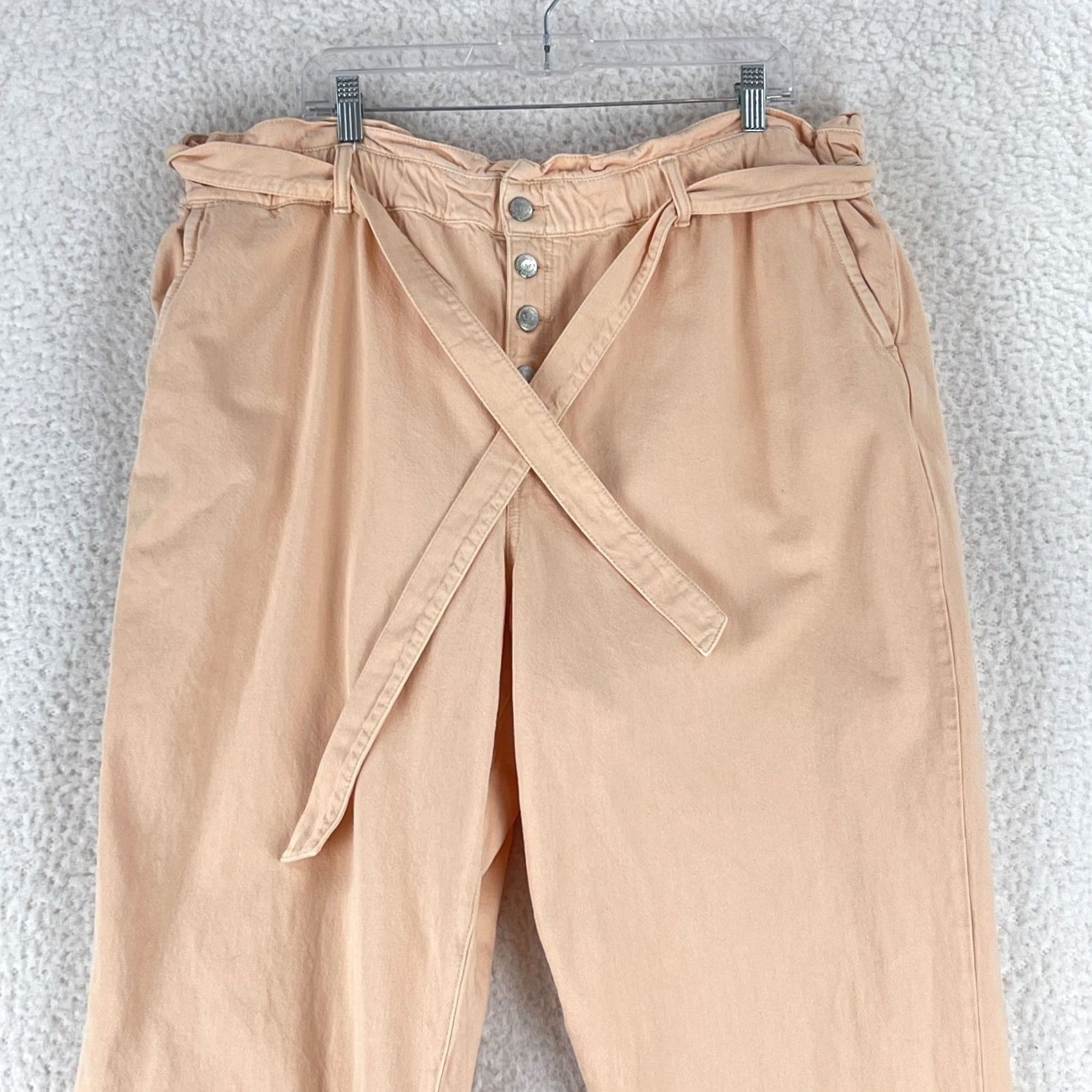 Loft LOFT Peach Denim Tapered Jeans Womens Size 16 High Rise Button Front Casual 5-Pocket Cotton Spandex Regular Rise Jeans Size 38" / US 16 / IT 52 - 3 Thumbnail