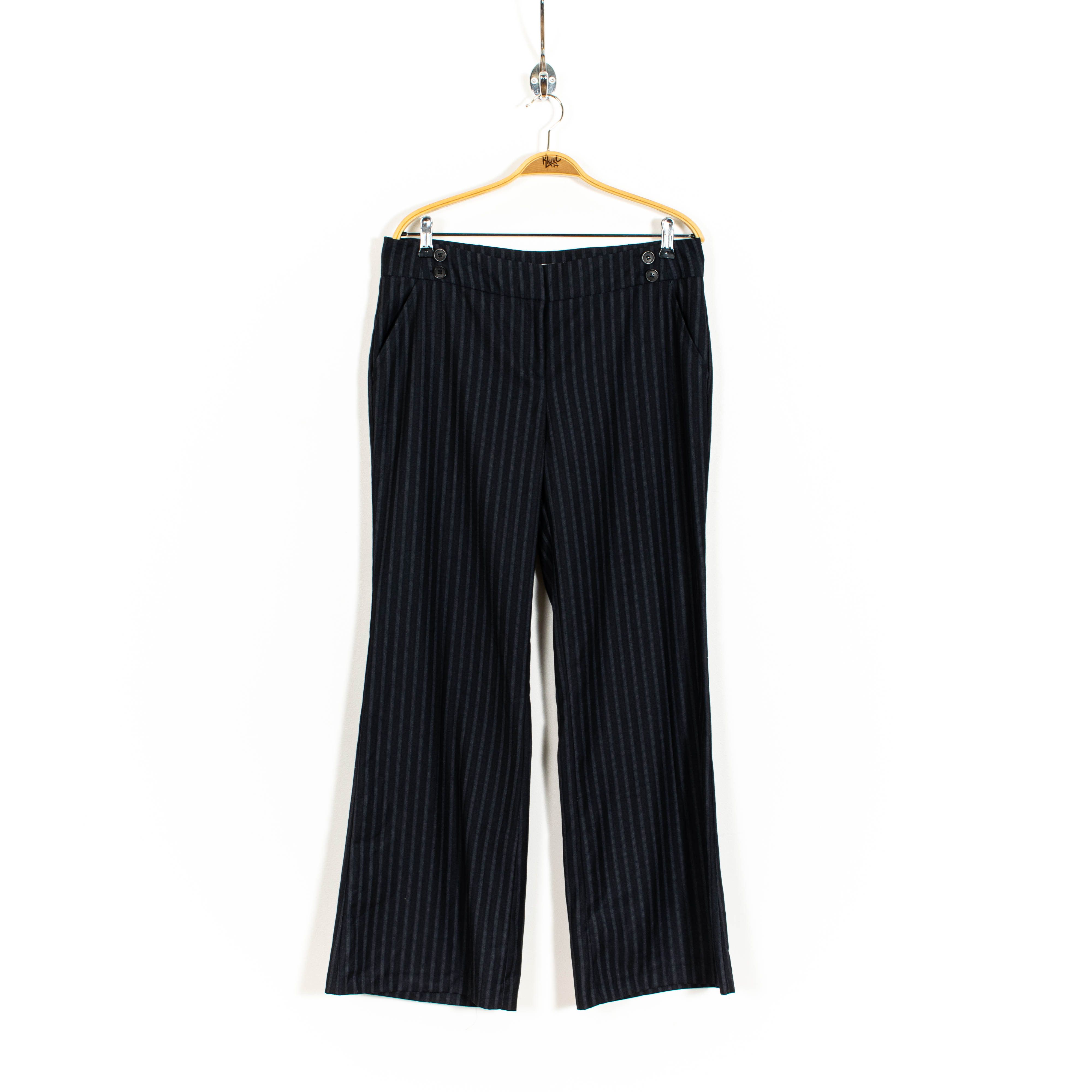 Vintage Black Pin Striped Zip Up Pants Size US 34 / EU 50 - 1 Thumbnail