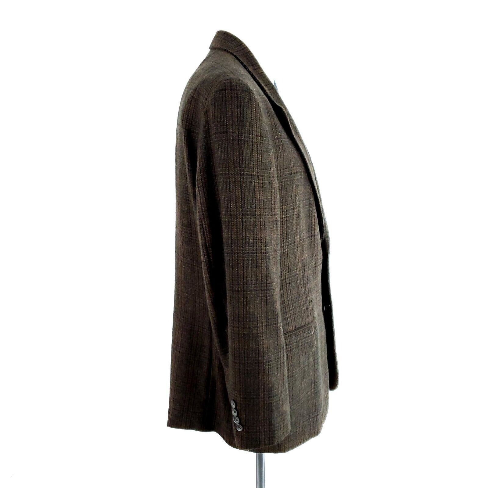 Oscar De La Renta Oscar De La Renta Tweed Lambswool 2 Button Sport Coat 44R Br Size 44R - 6 Thumbnail