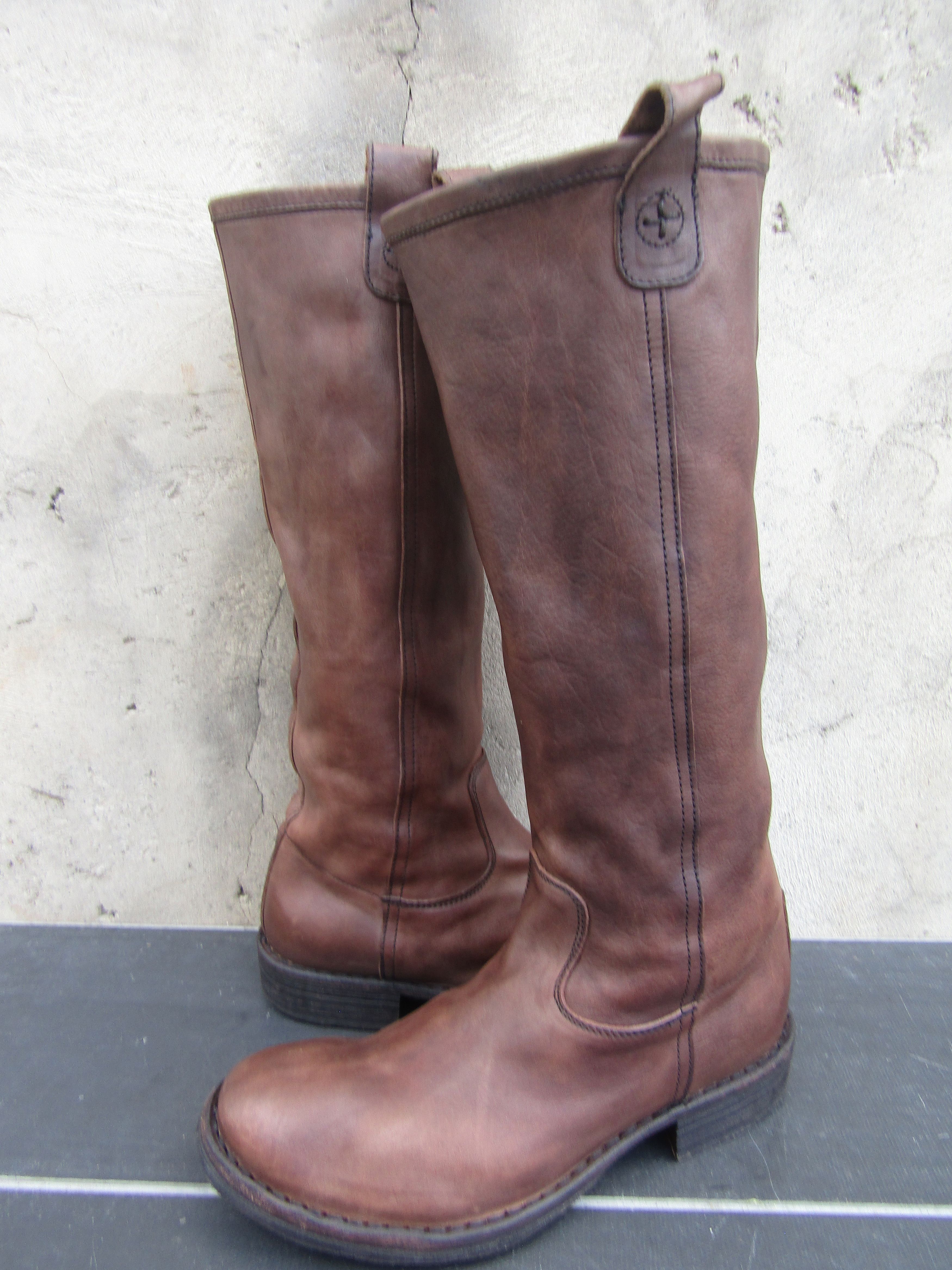 Fiorentini Baker Brown Tall Eli Biker Moto Riding Women's