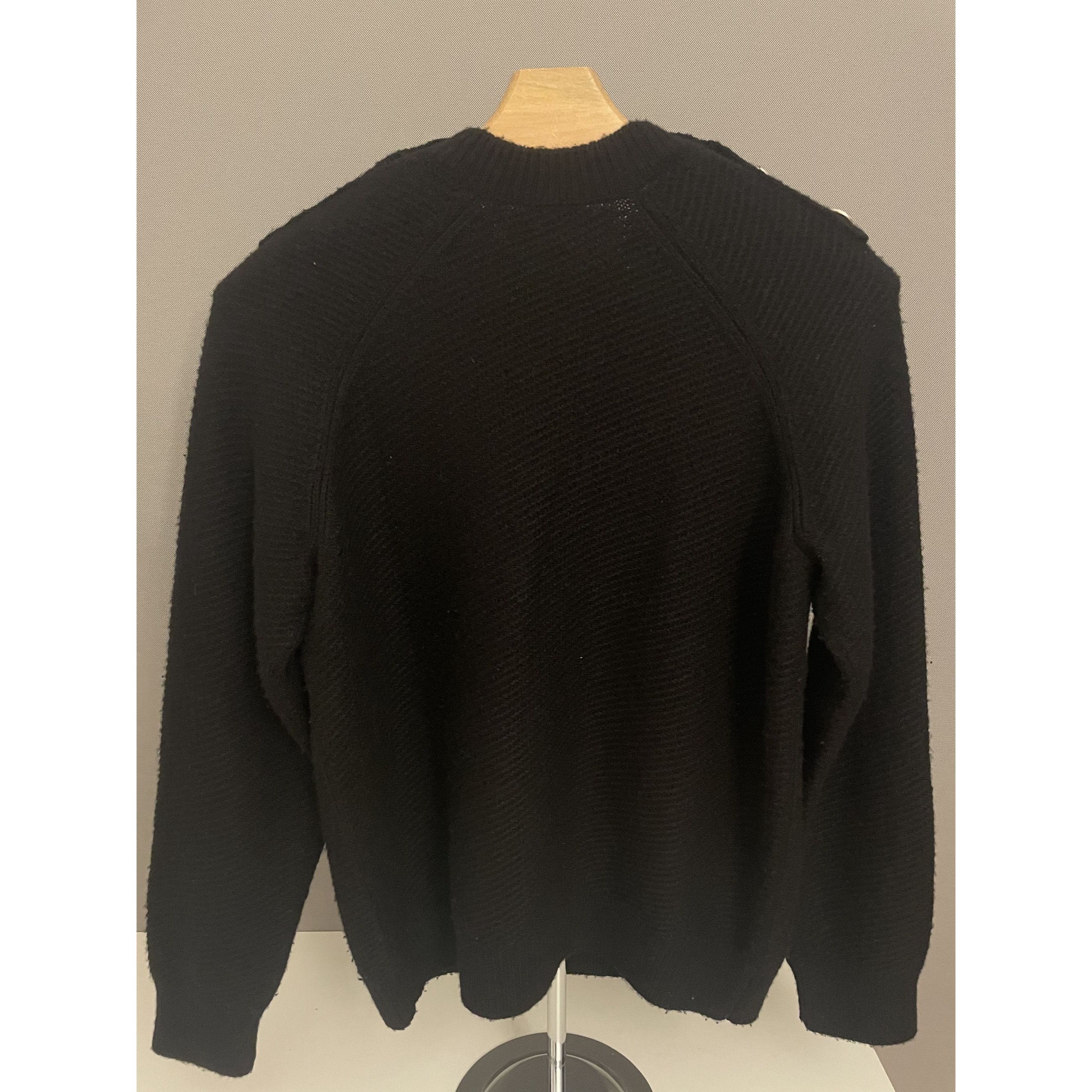Chanel Chanel Womens Black Wool Knit Sweater With Silver Button Sho Size XS / US 0-2 / IT 36-38 - 6 Thumbnail