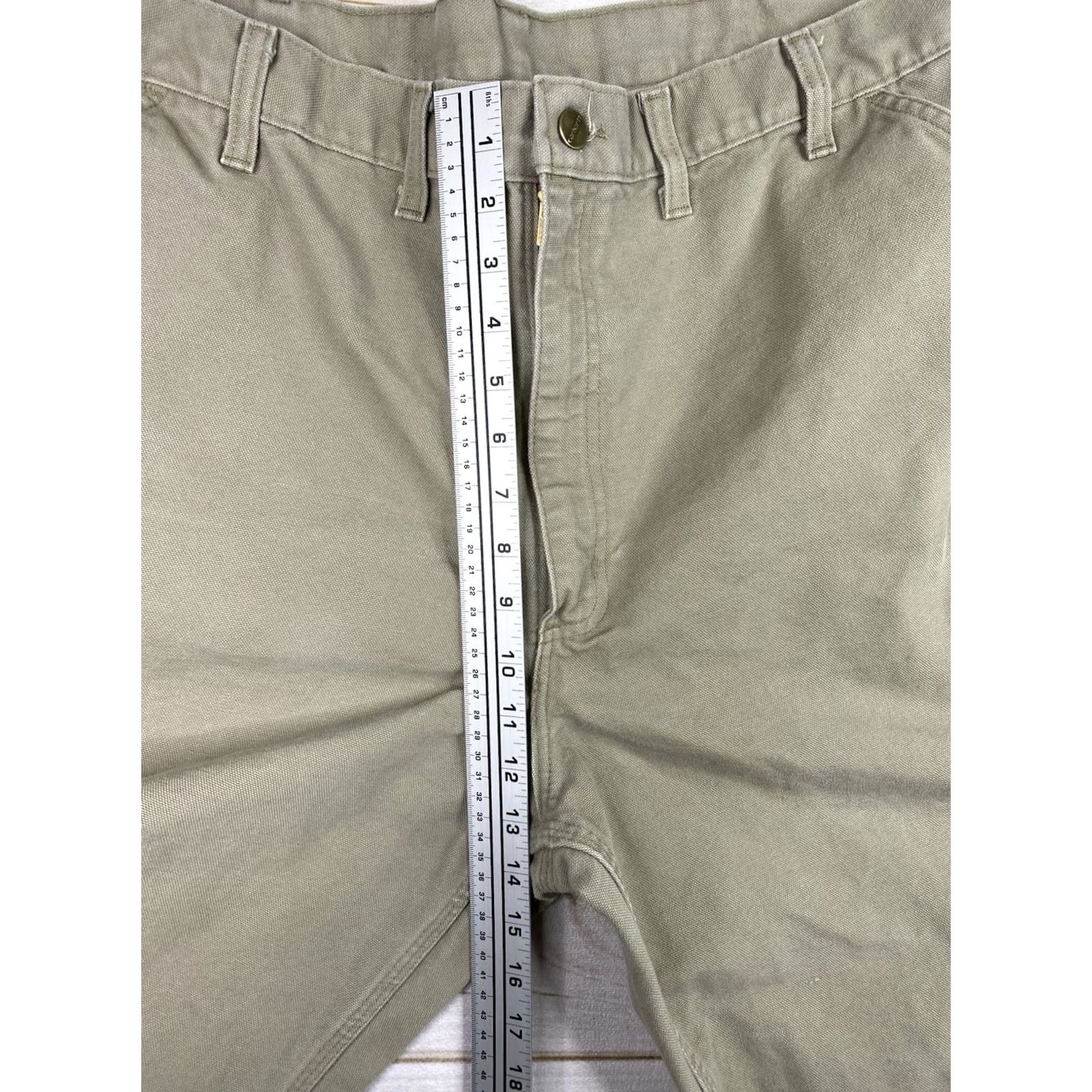 Carhartt VINTAGE Carhartt Carpenter Jeans Mens 44x32 Beige Canvas Work VTG Size US 44 / EU 60 - 5 Thumbnail