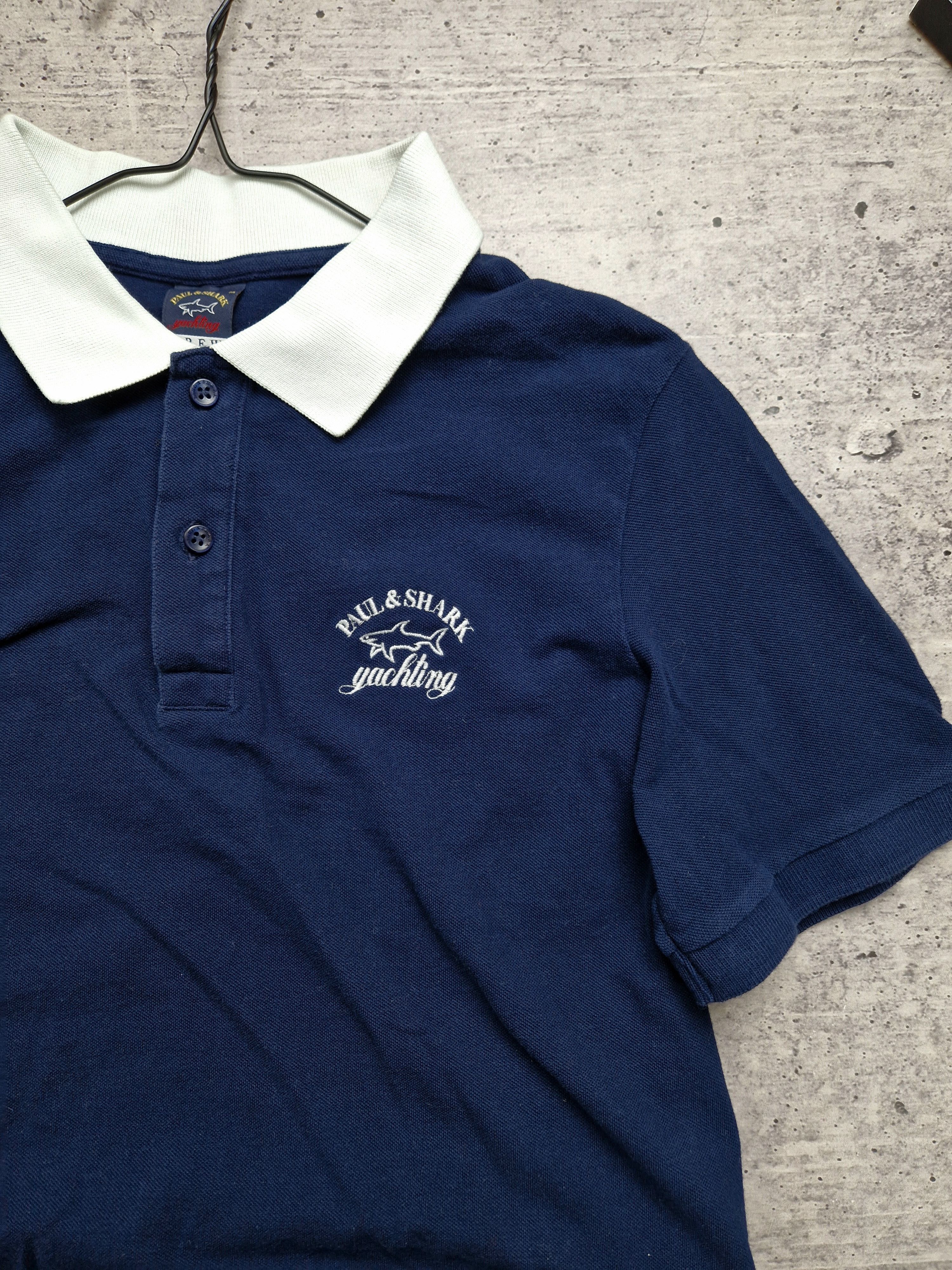 Paul & Shark Vintage Paul & Shark Yachting Polo Shirt Navy Size L Rare Size US M / EU 48-50 / 2 - 2 Thumbnail