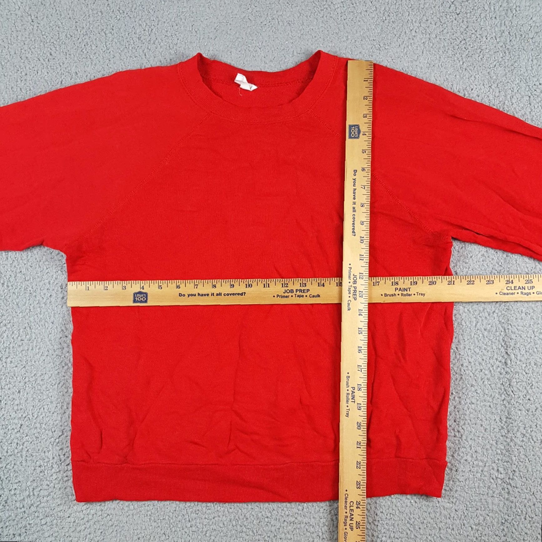 Vintage VINTAGE Grunge Distressed Raglan Sweatshirt Skater Pullover Crewneck Size L Red 80s 90s College Skateboarding Mens Sweatshirt Size US L / EU 52-54 / 3 - 7 Thumbnail