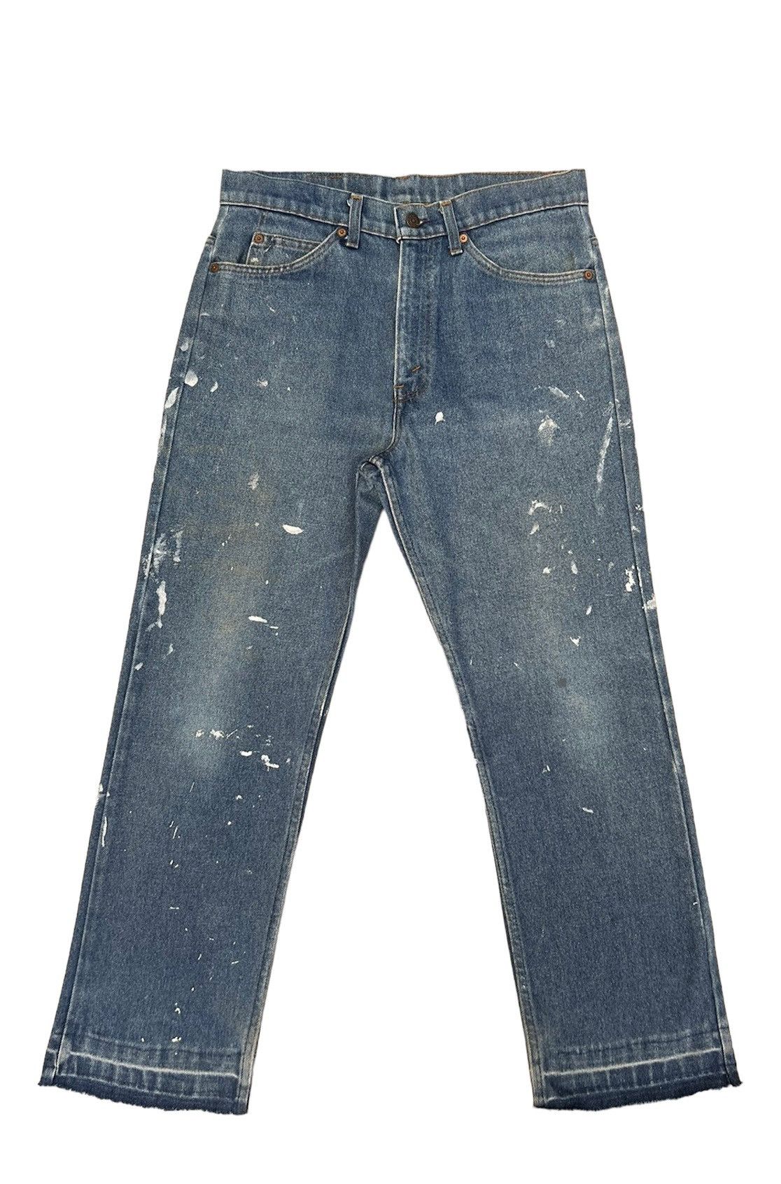 Levi's × Vintage 70s 80s Levi’s Orange Tab Released Hem Painter Denim Flare Size US 32 / EU 48 - 1 Thumbnail