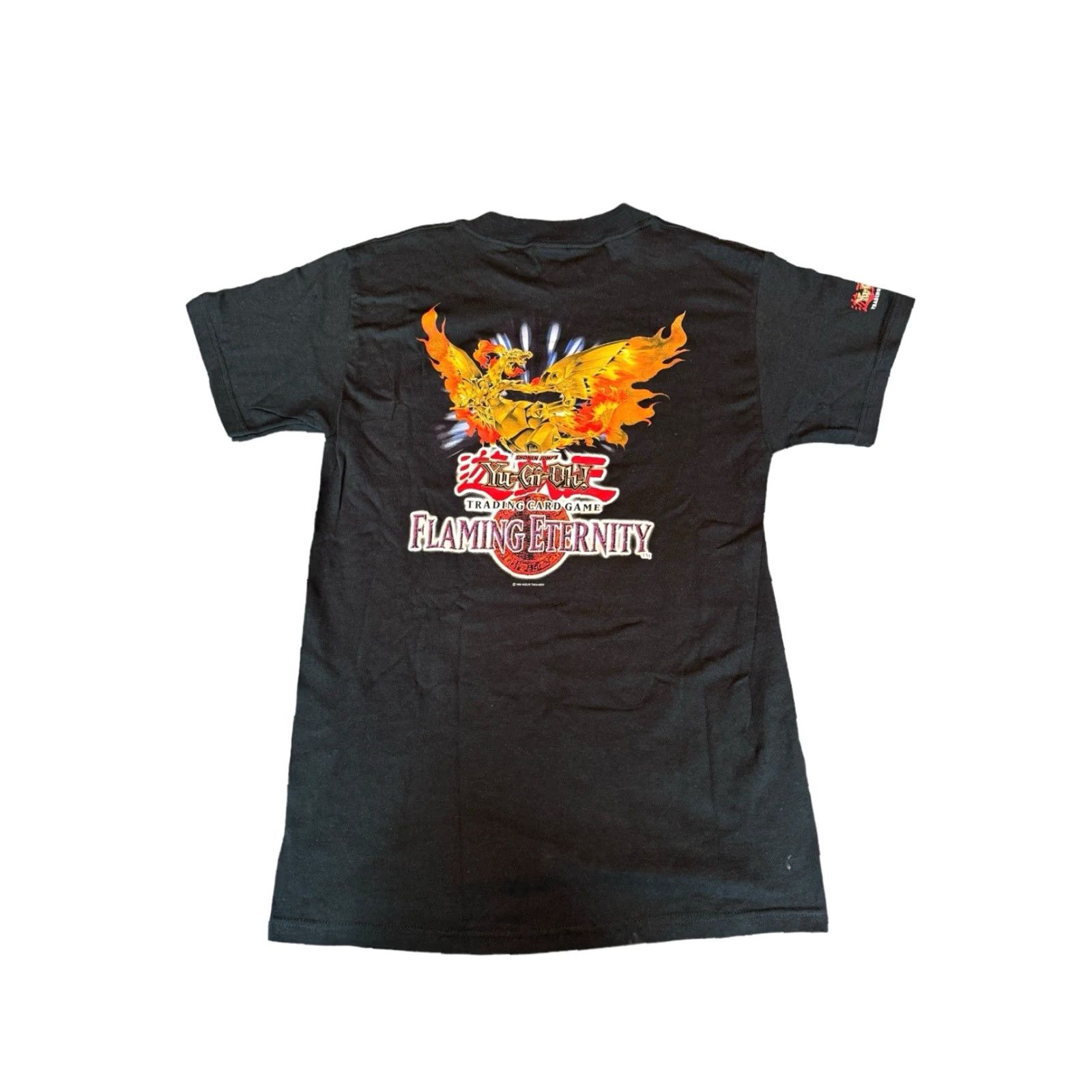 Vintage VINTAGE Yugioh TCG Promo Shirt Adult Small 1996 Konami Flaming Eternity HTF Black Cotton Crew Neck Short Sleeve Men Size US S / EU 44-46 / 1 - 2 Thumbnail