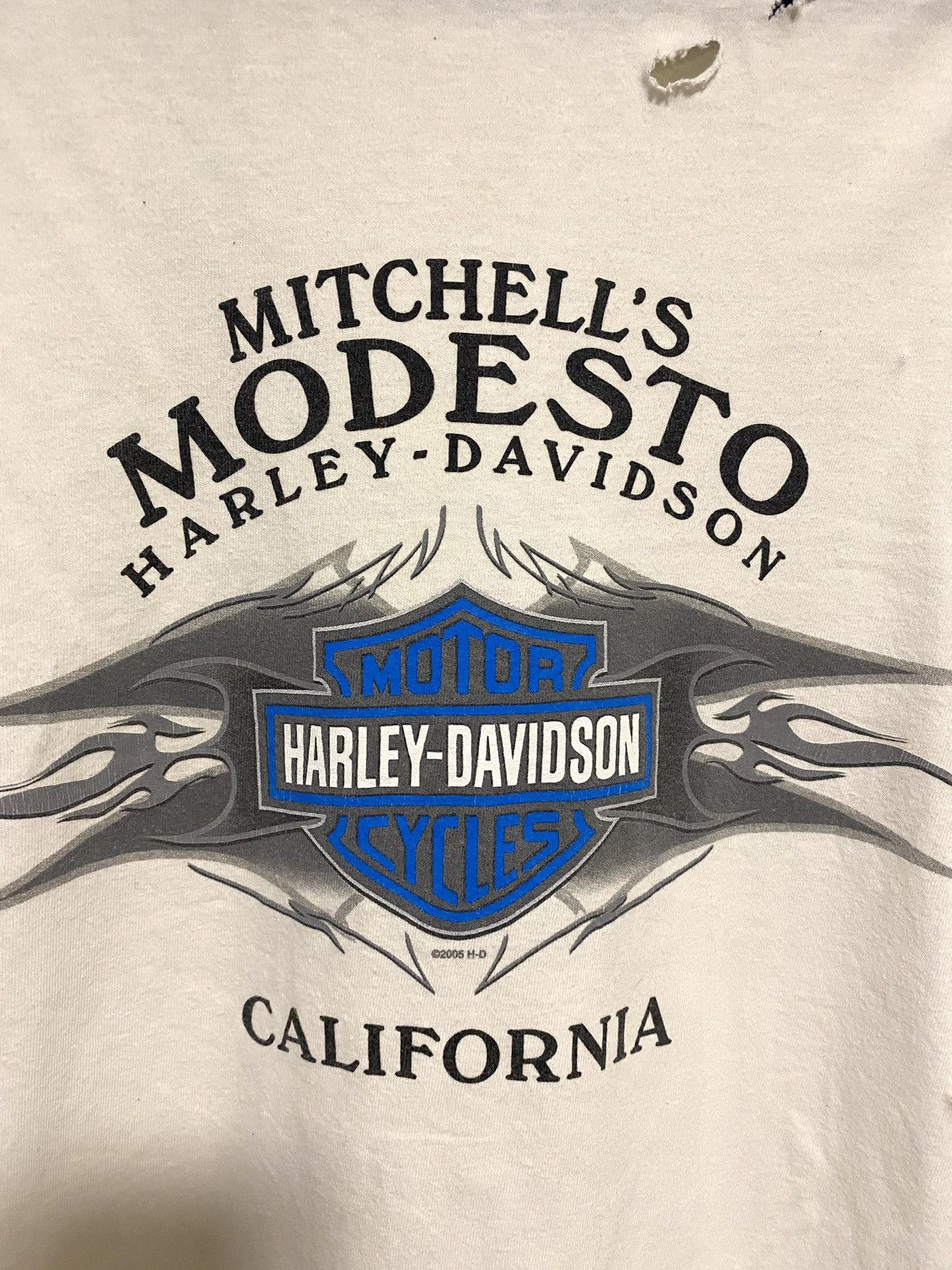 4GSELLER Vintage Y2k 2005 Harley davidson thrashBlue Flame Distressed Size US L / EU 52-54 / 3 - 18 Thumbnail