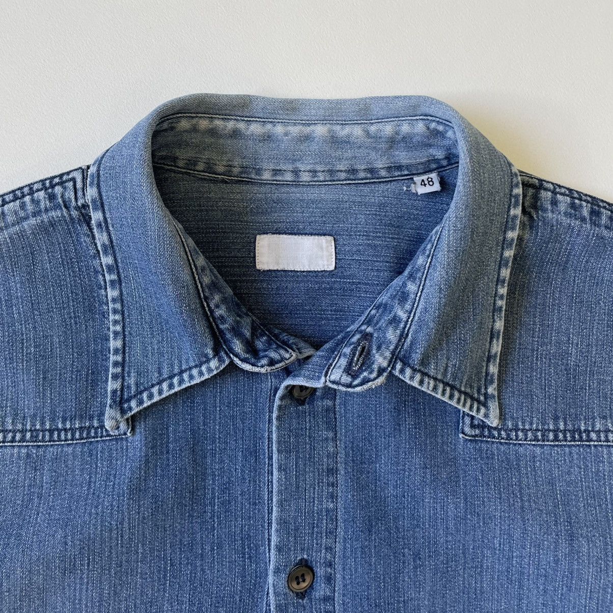 Helmut Lang 1998 Washed Blue Denim Military Shirt Size US M / EU 48-50 / 2 - 4 Thumbnail