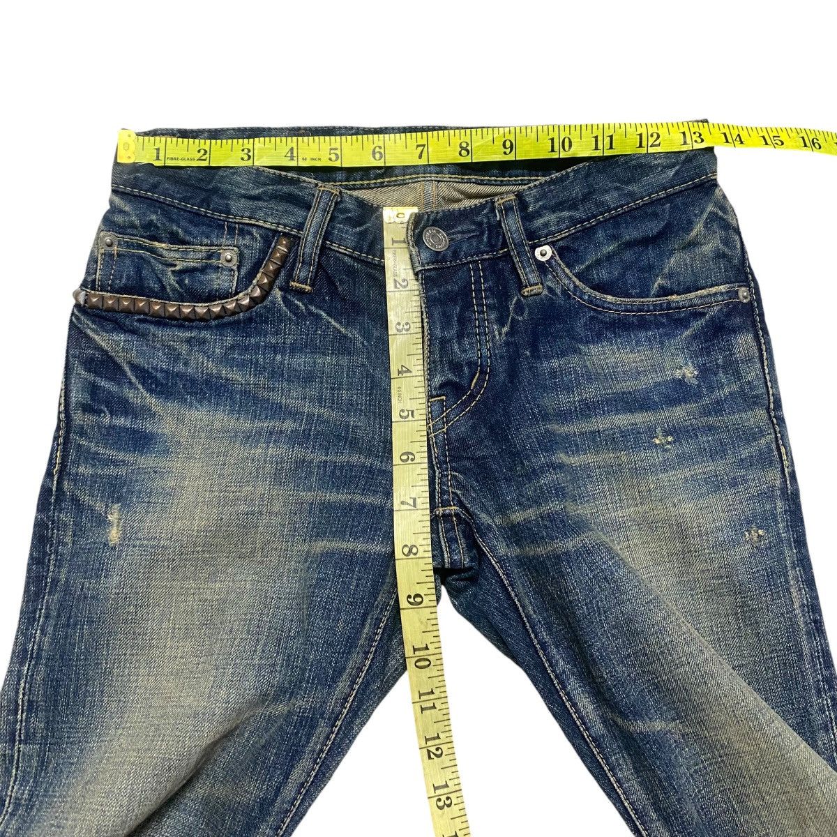 Hysteric Glamour Hysteric Glamour Rusty Distressed Denim Jeans Studded Size US 26 / EU 42 - 16 Thumbnail