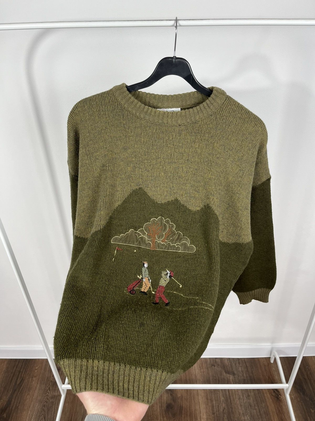 Other Vintage Paco Calvari Golf Sweater Wool Golf Scene Knit L Size US L / EU 52-54 / 3 - 4 Thumbnail