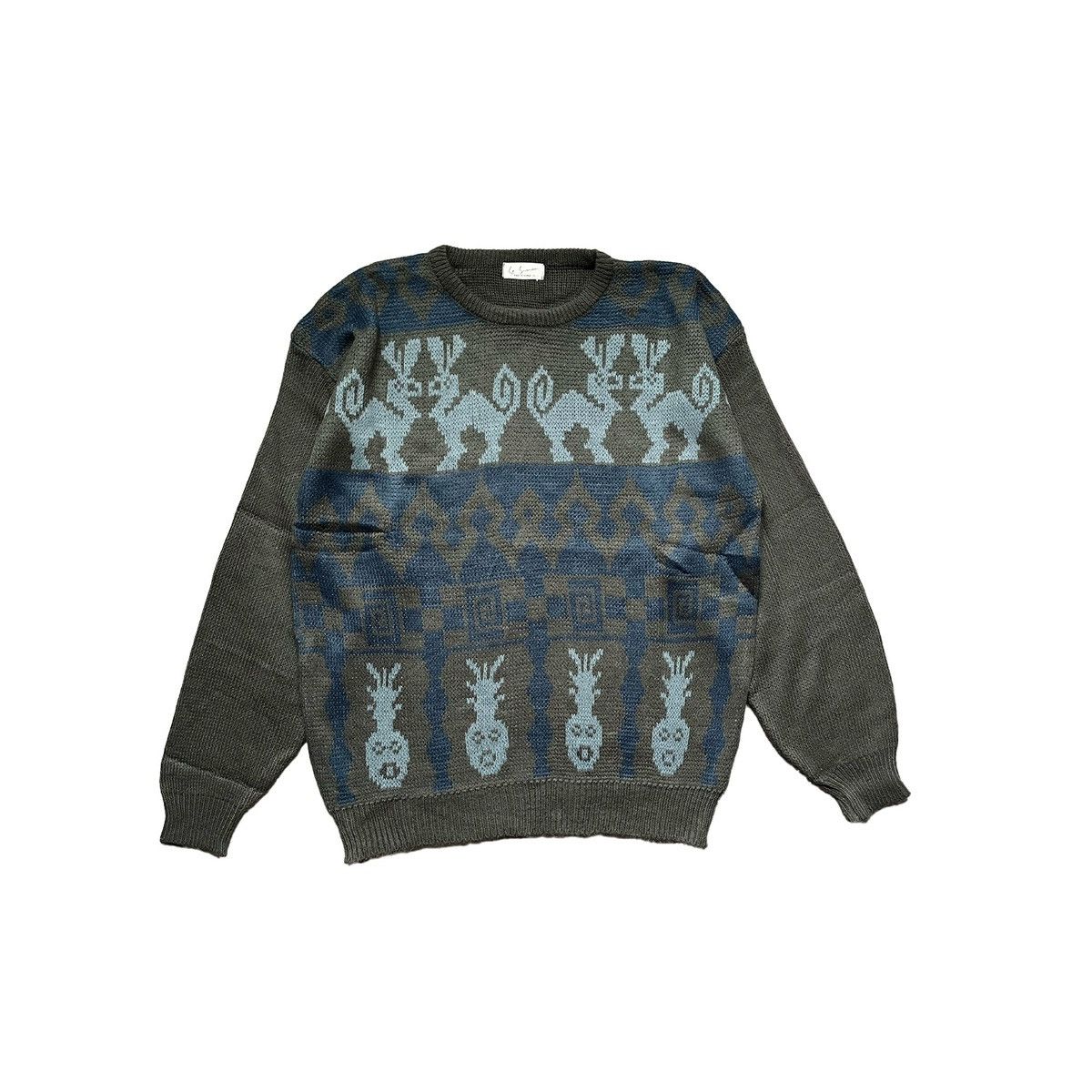Japanese Brand St. Simon Patterned Knit Sweater Size US L / EU 52-54 / 3 - 1 Thumbnail