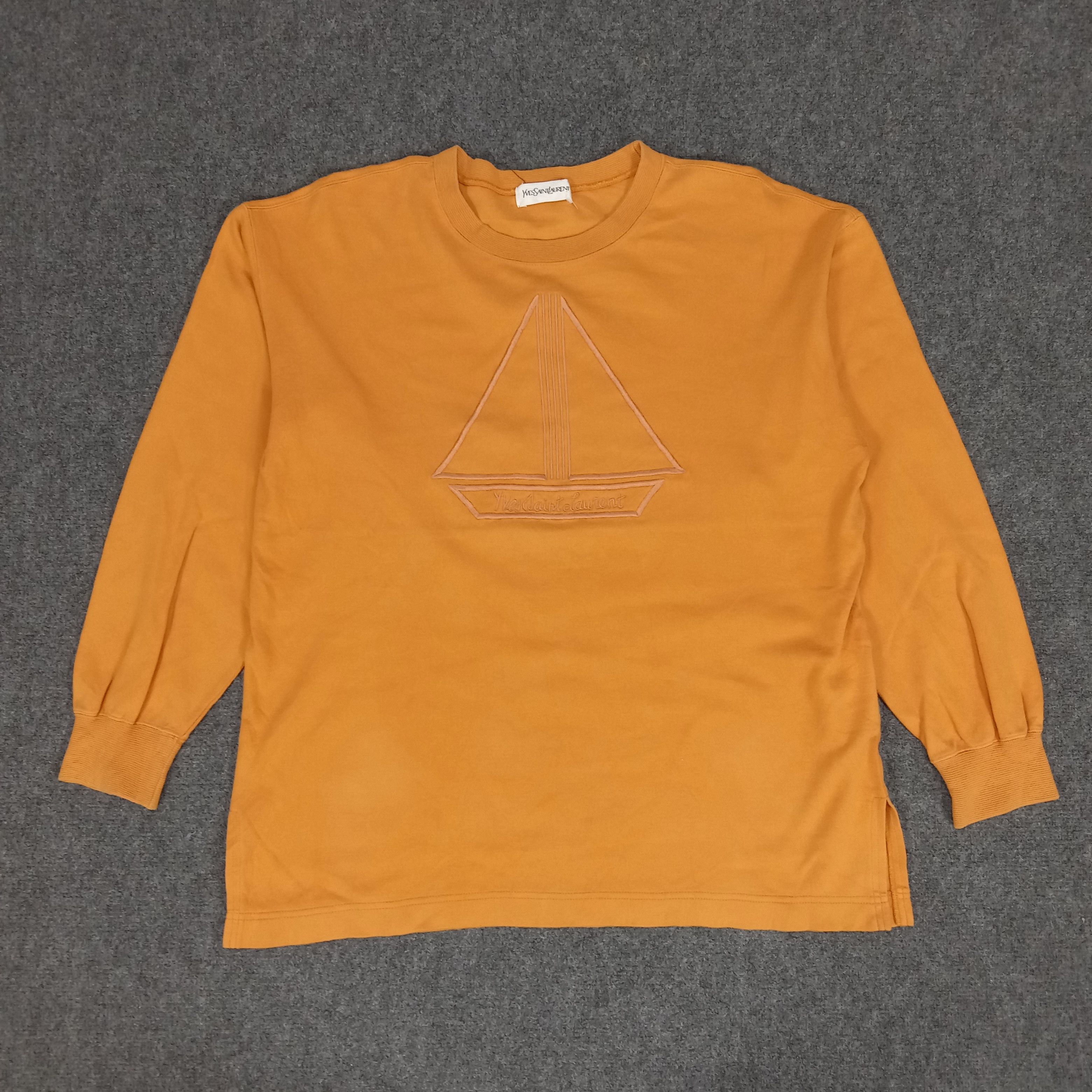 Vintage × Yves Saint Laurent Yves Saint Laurent Embroidery Ship Art Tshirt Size US L / EU 52-54 / 3 - 1 Thumbnail