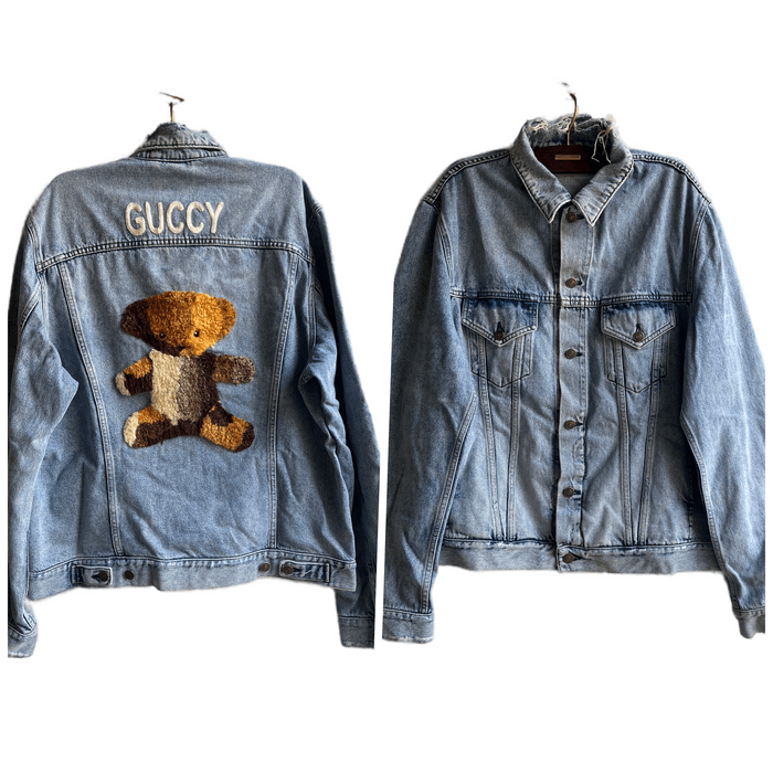 Guccy bear denim hot sale jacket