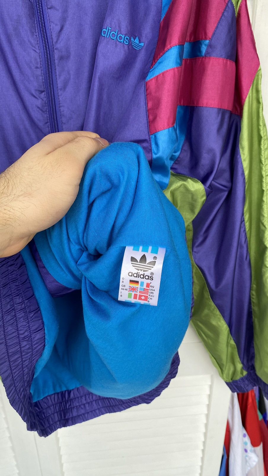 Adidas × Vintage Vintage Adidas Track Retro Jacket Nylon 90s Purple Size US XL / EU 56 / 4 - 8 Thumbnail