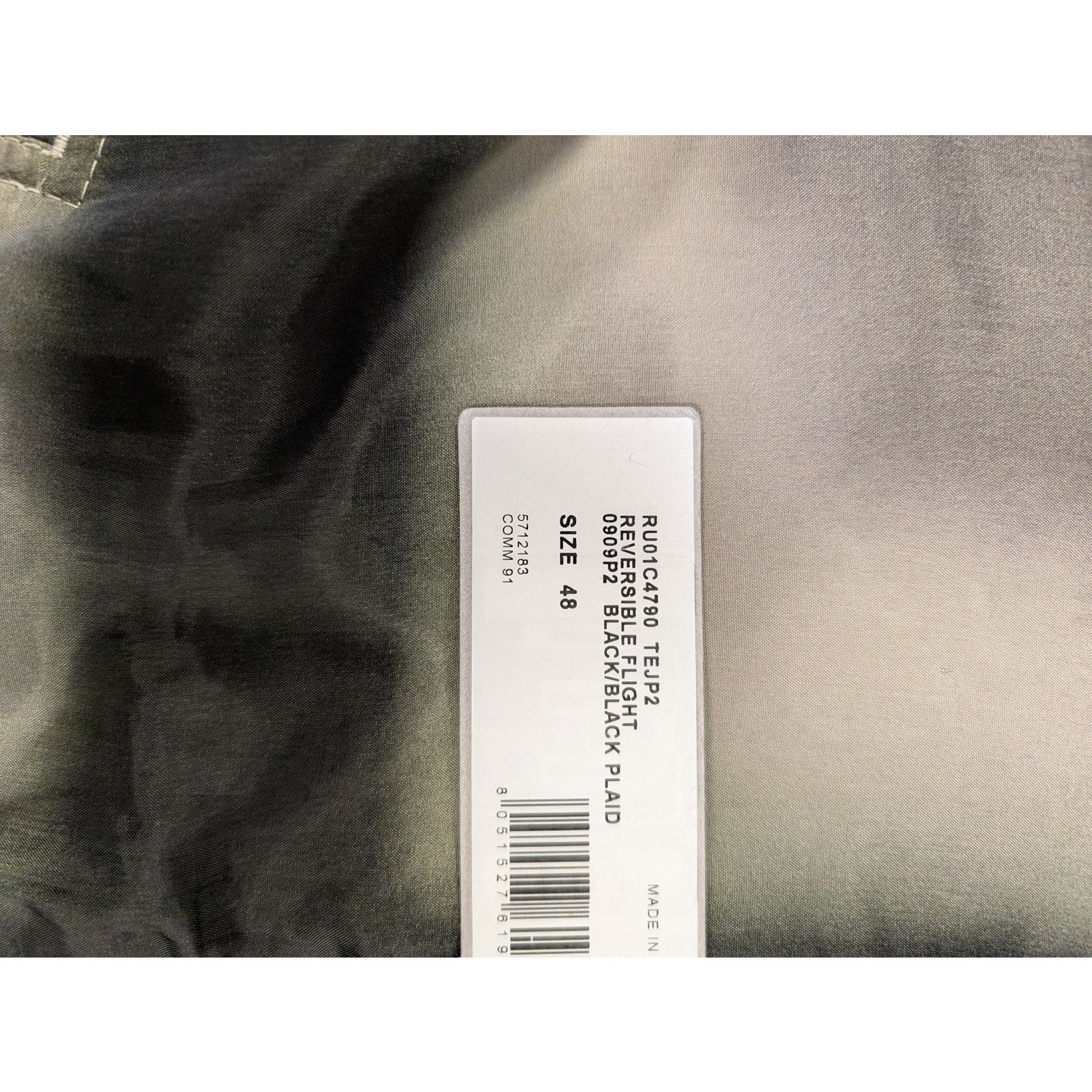 Rick Owens o1rshd1 Reversible Flight Jacket in Black/Black Plaid Size US M / EU 48-50 / 2 - 22 Thumbnail