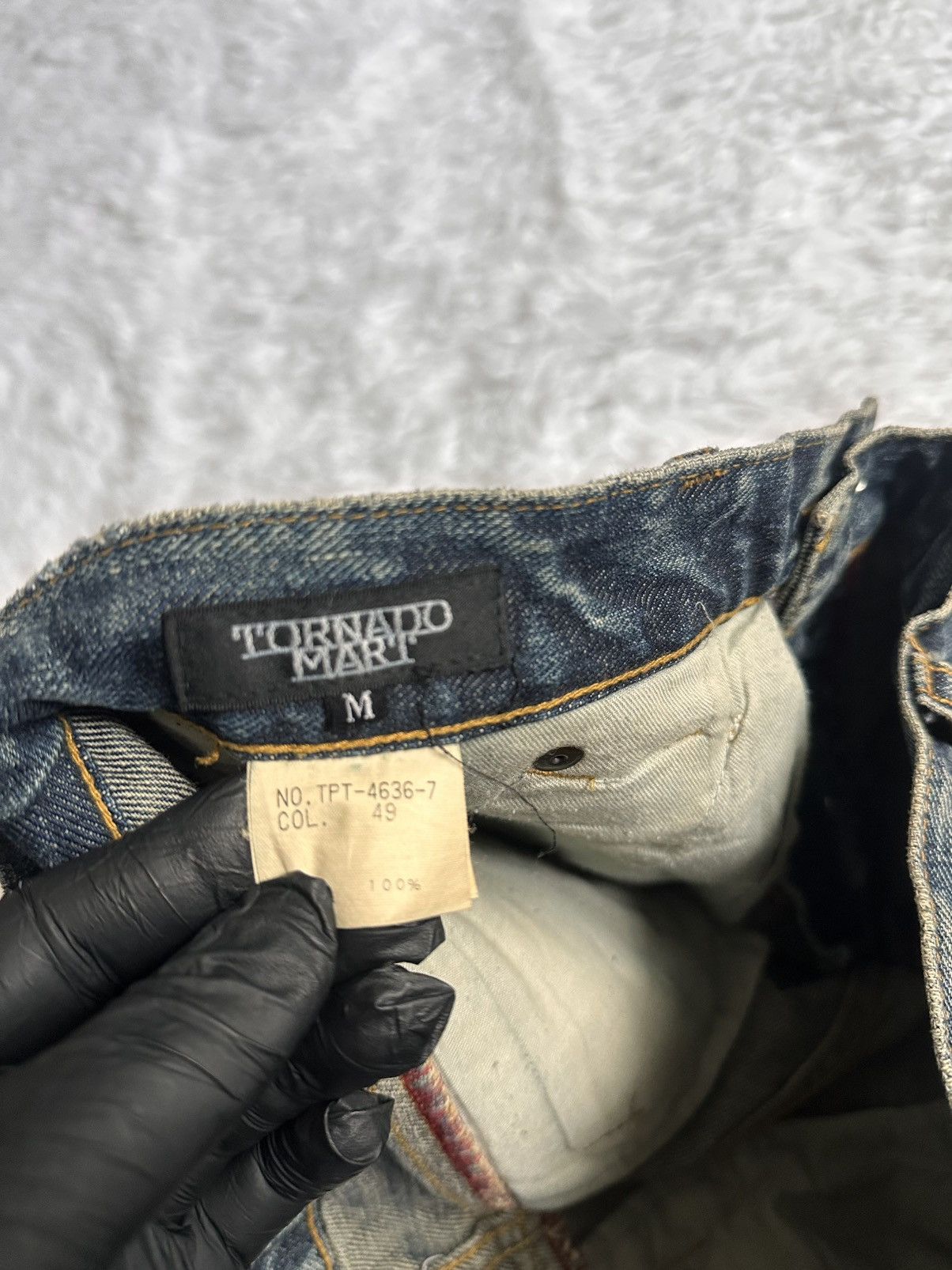 Tornado Mart Tornado Mart Side Fur Flare Denim Jeans Size US 31 - 14 Thumbnail