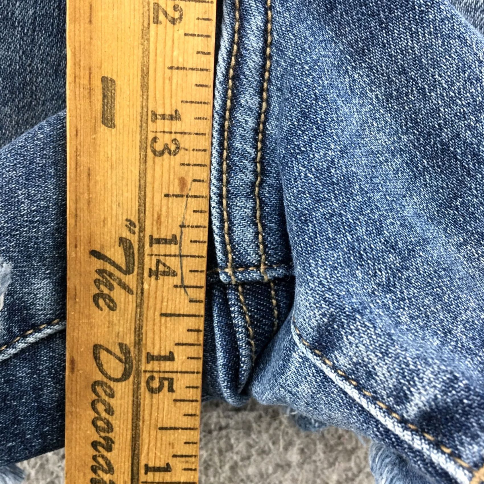Vintage Liverpool Jeans Shorts Womens 14/32 Blue High Rise Button Fly Hot Pants Denim 3 in Inseam Black? Size 36" / US 14 / IT 50 - 6 Thumbnail