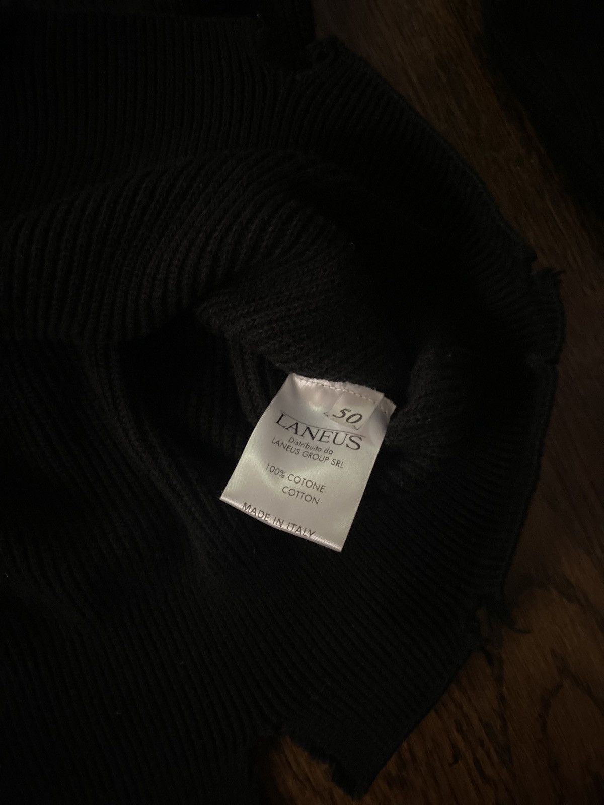 Laneus Made in Italy Laneus Black Distressed Sweater Size XL Size US XL / EU 56 / 4 - 6 Thumbnail