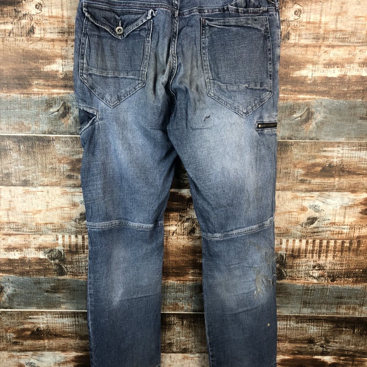 Japanese Brand Aero Light Bleu Distressed Denim Pants #A2108 Size US 32 / EU 48 - 21 Thumbnail