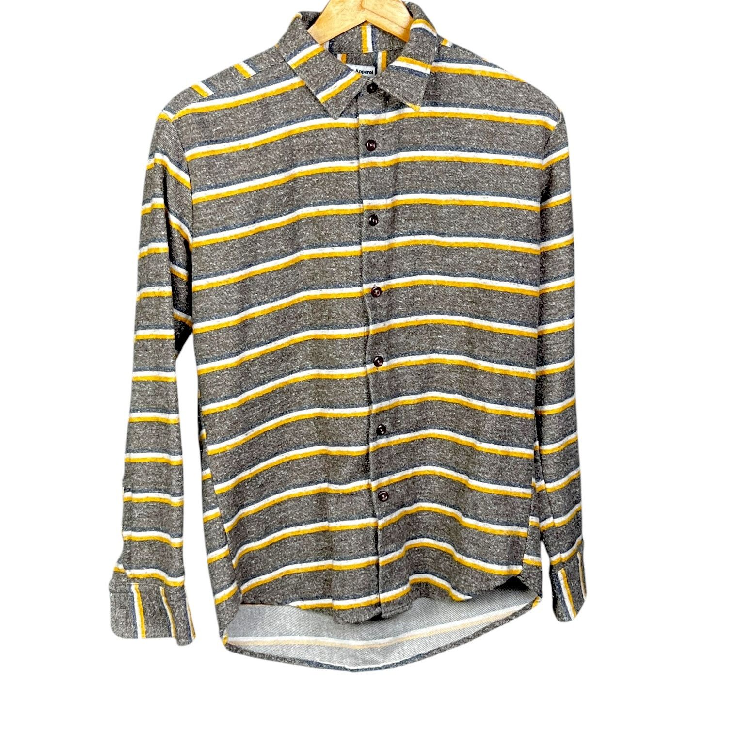 American Apparel Men's American Apparel Gray/Yellow Striped Polo - Size S Size US S / EU 44-46 / 1 - 1 Thumbnail