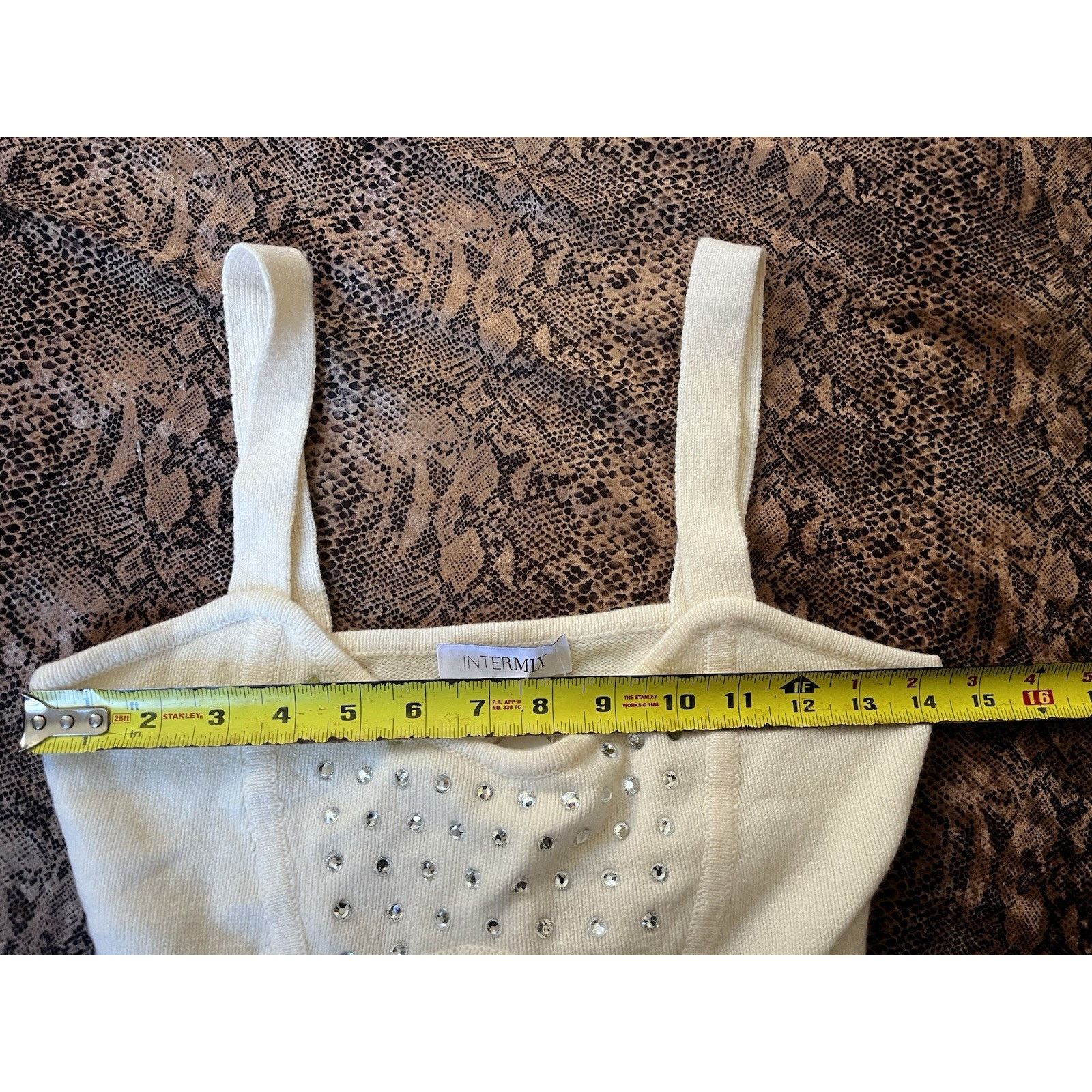 INTERMIX Intermix Kelly Rhinestone Embellish Knit Bralette Cashmere M Size M / US 6-8 / IT 42-44 - 5 Thumbnail